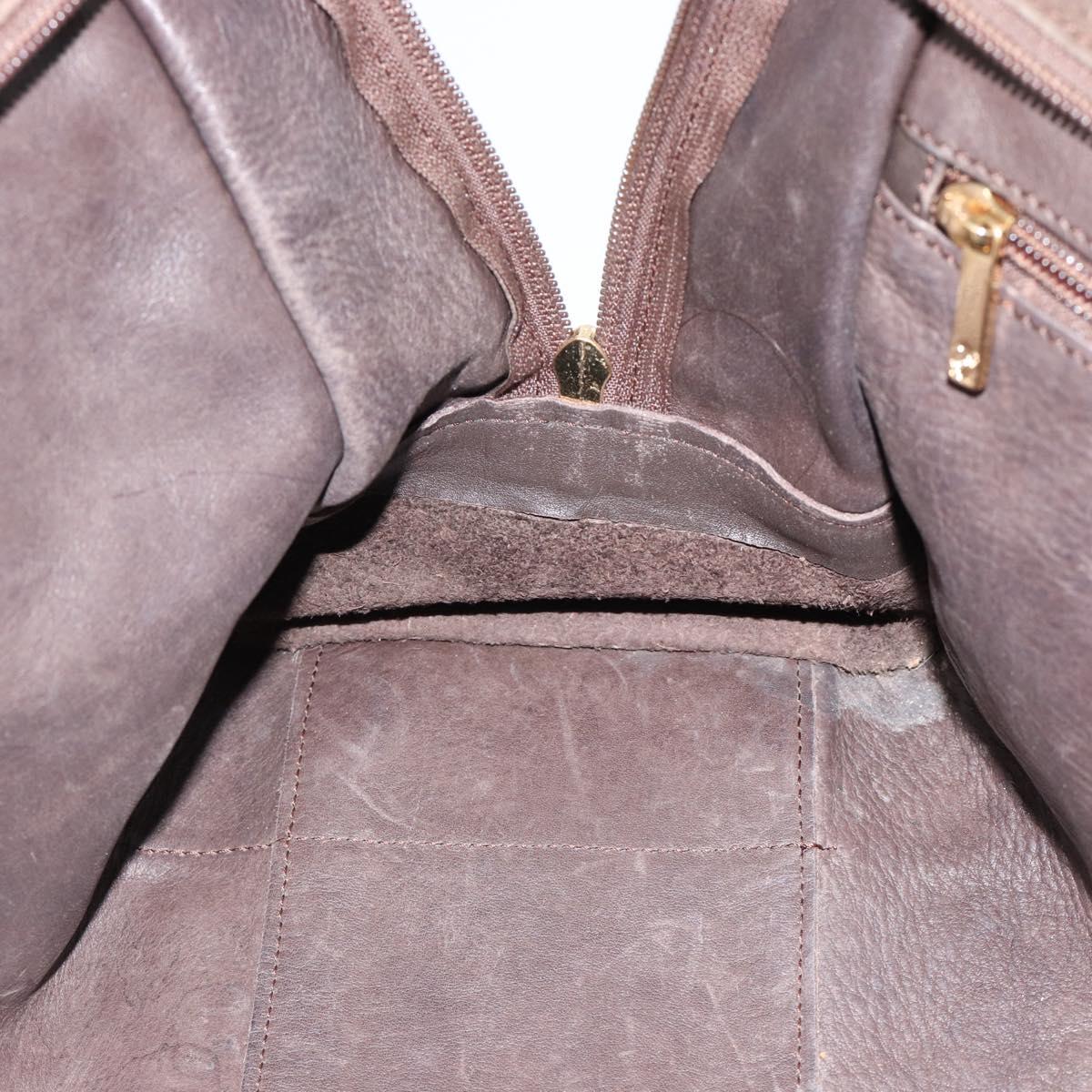 LOEWE Amazona 30 Hand Bag Suede Beige Gold Auth 186835