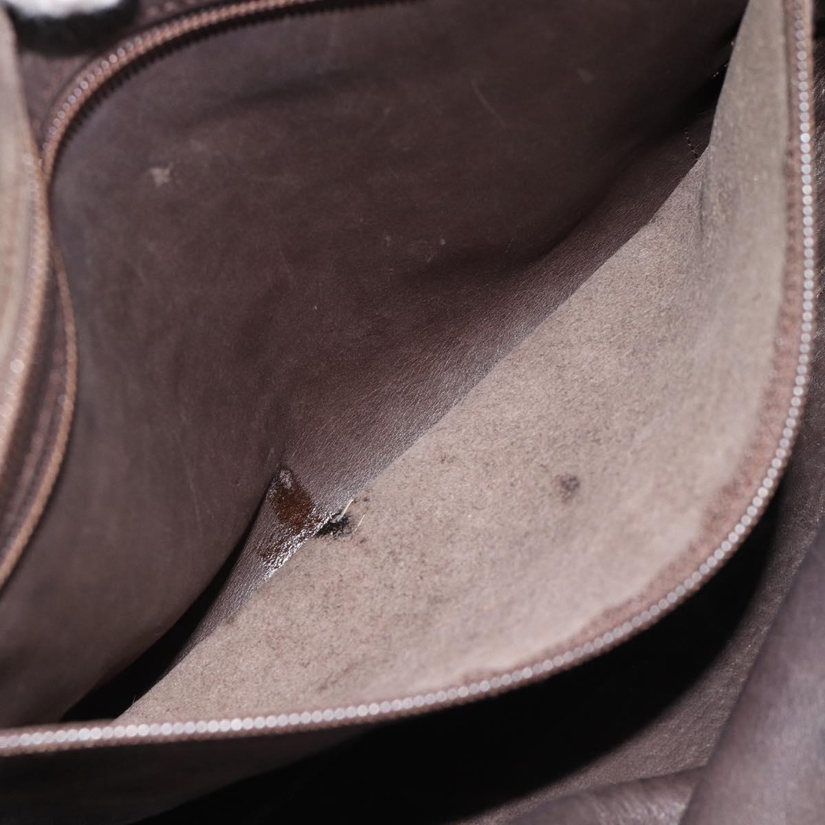 LOEWE Amazona 30 Hand Bag Suede Beige Gold Auth 186835