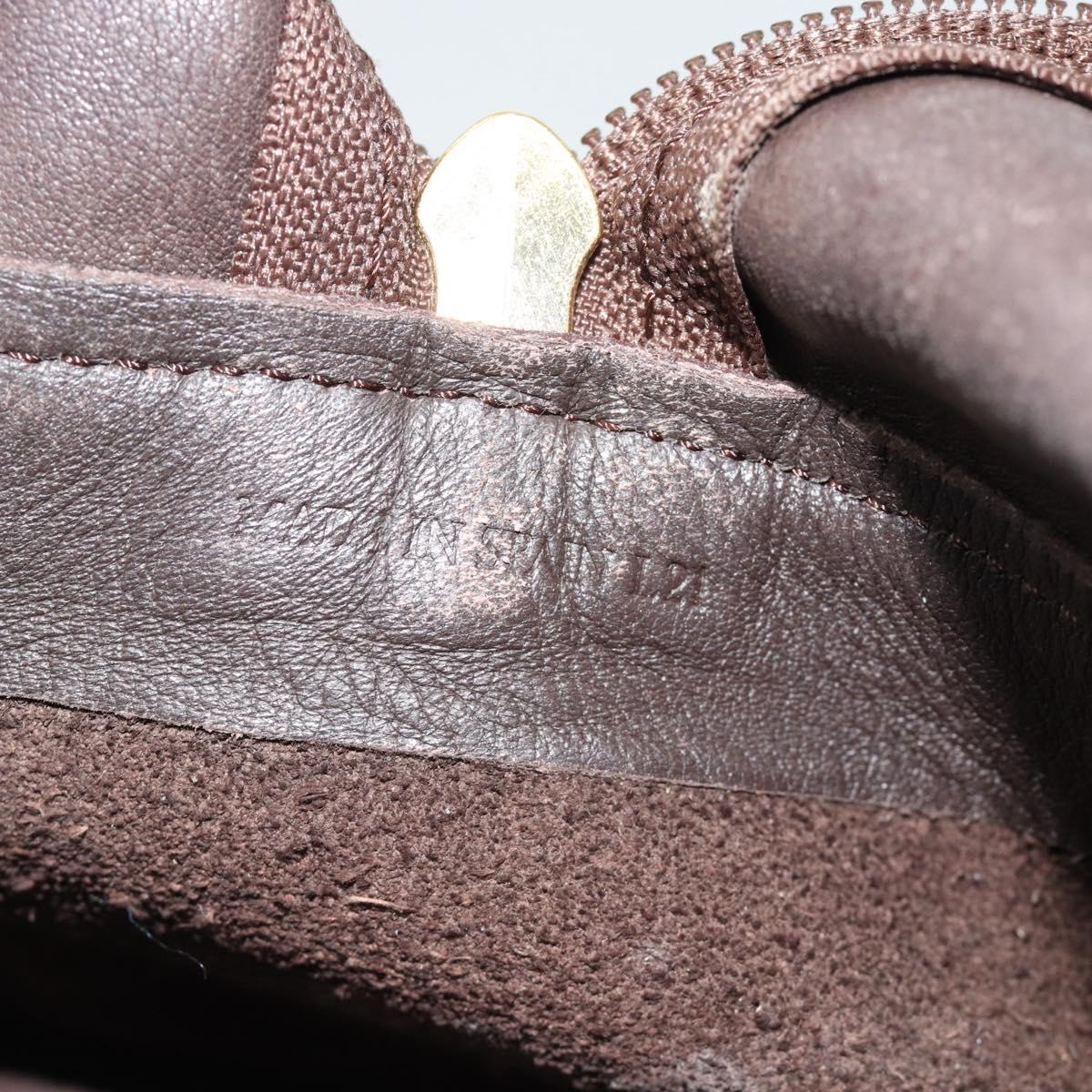 LOEWE Amazona 30 Hand Bag Suede Beige Gold Auth 186835