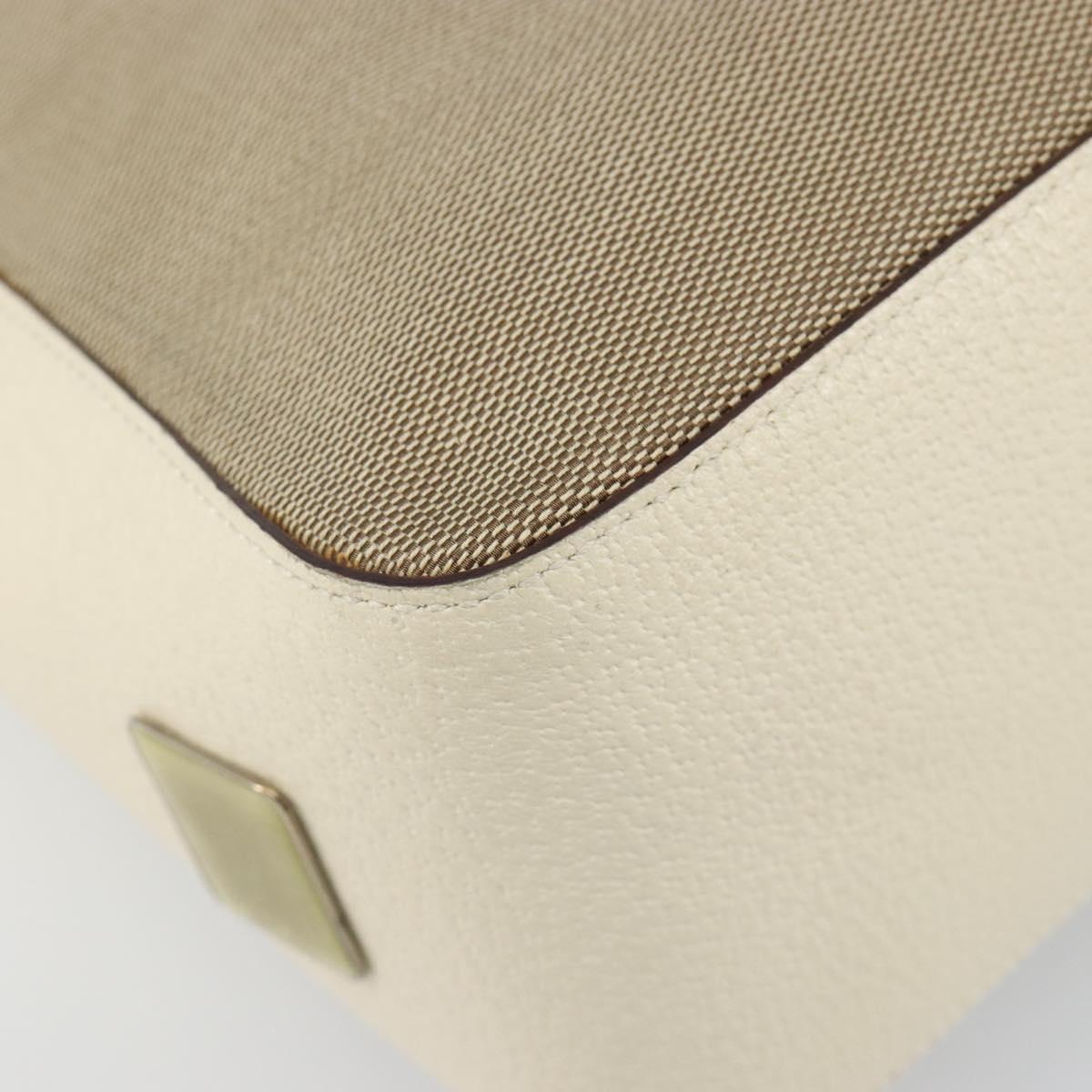 GUCCI Hand Bag Canvas Ivory Silver 001 3766 Auth 186840