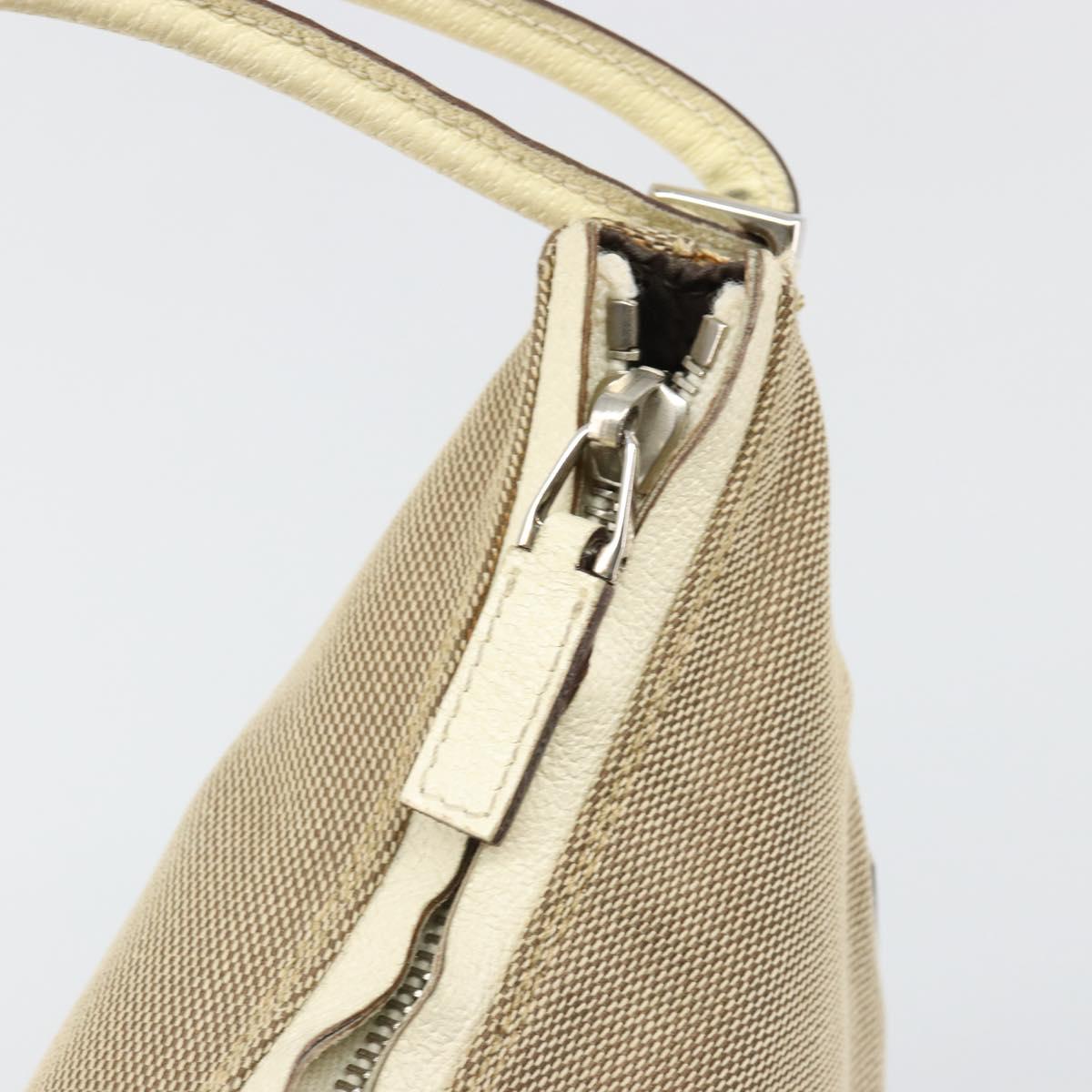 GUCCI Hand Bag Canvas Ivory Silver 001 3766 Auth 186840