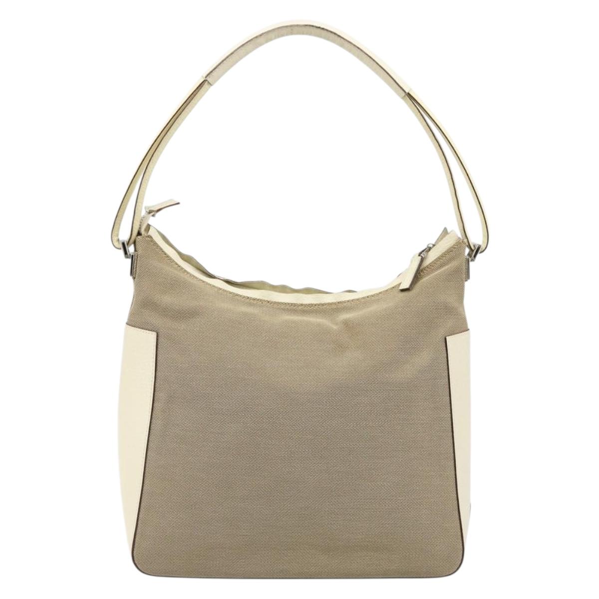 GUCCI Hand Bag Canvas Ivory Silver 001 3766 Auth 186840