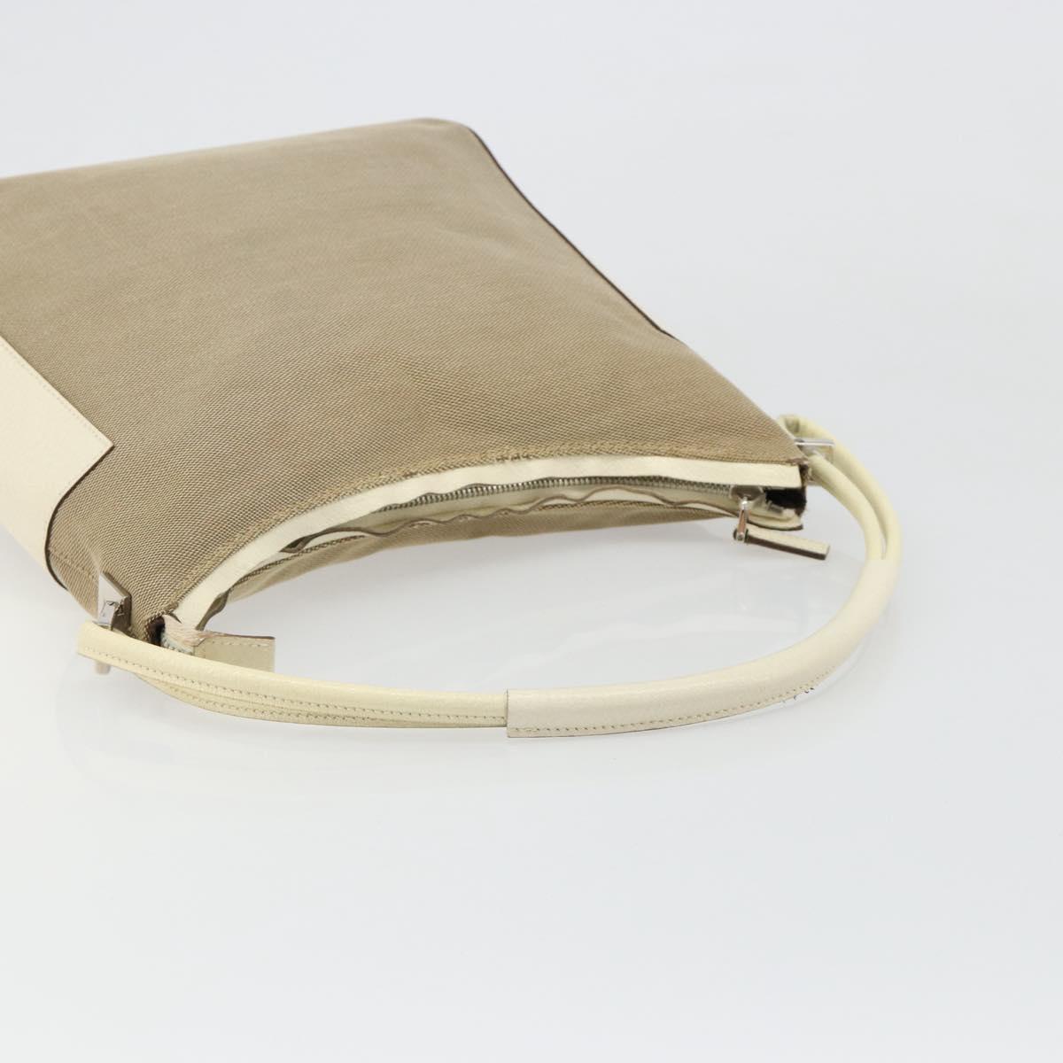 GUCCI Hand Bag Canvas Ivory Silver 001 3766 Auth 186840