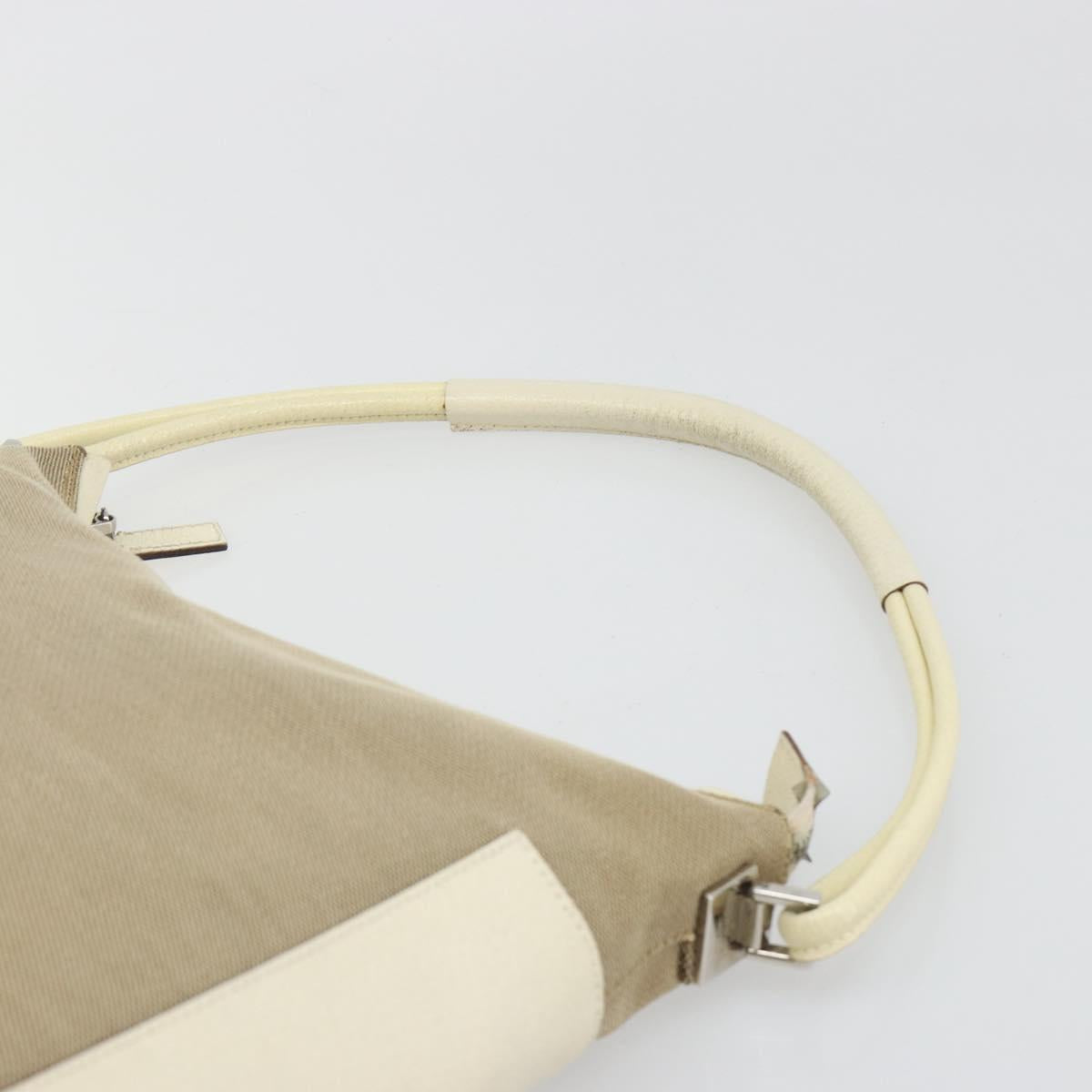 GUCCI Hand Bag Canvas Ivory Silver 001 3766 Auth 186840