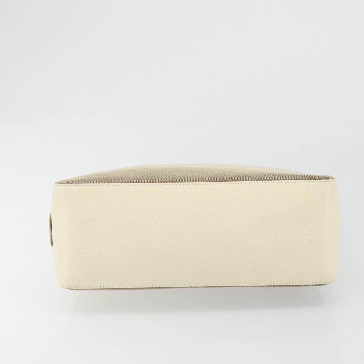 GUCCI Hand Bag Canvas Ivory Silver 001 3766 Auth 186840