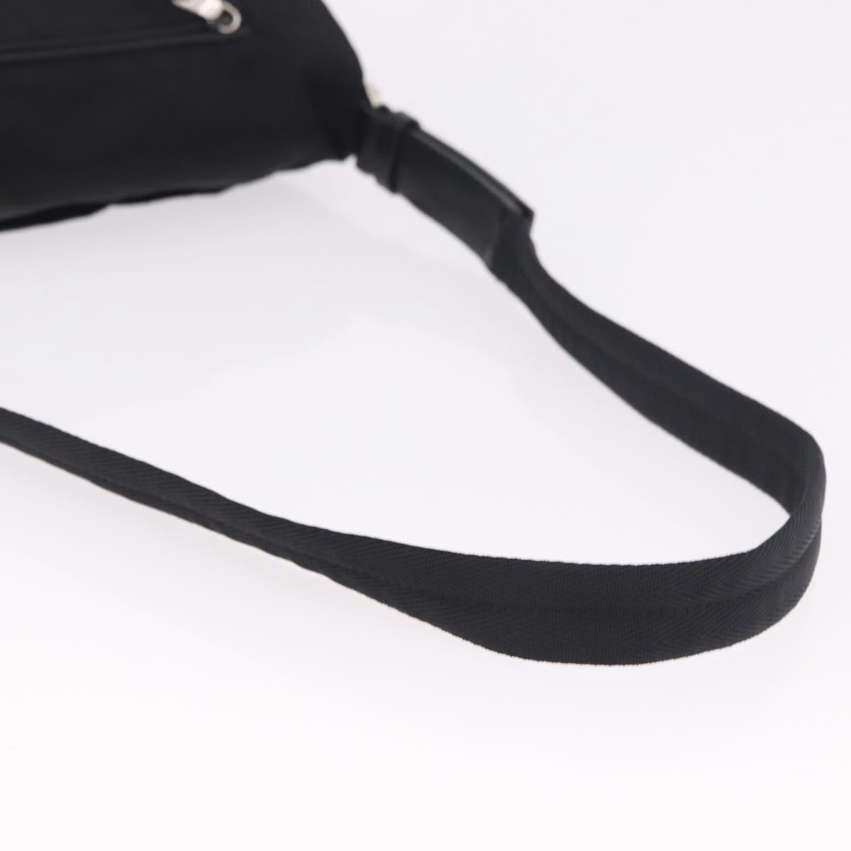 PRADA Shoulder Bag Nylon Black Silver Auth 186842A