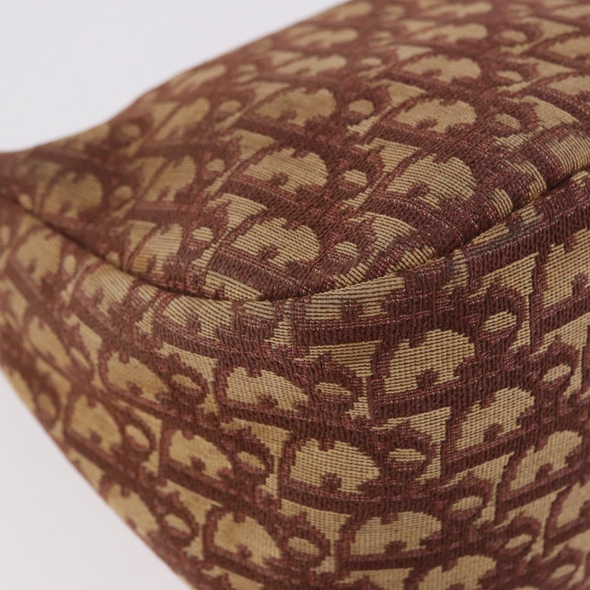 Christian Dior Trotter Canvas Shoulder Bag Red Gold Auth 186843