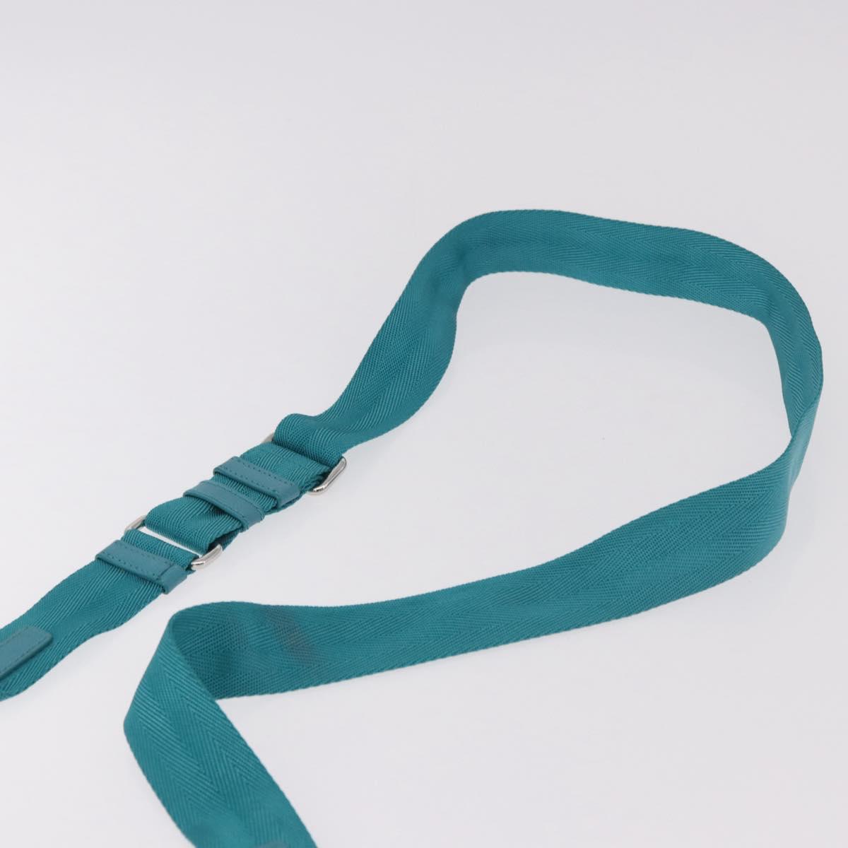 PRADA Shoulder Bag Nylon Light Blue Silver Auth 186844A