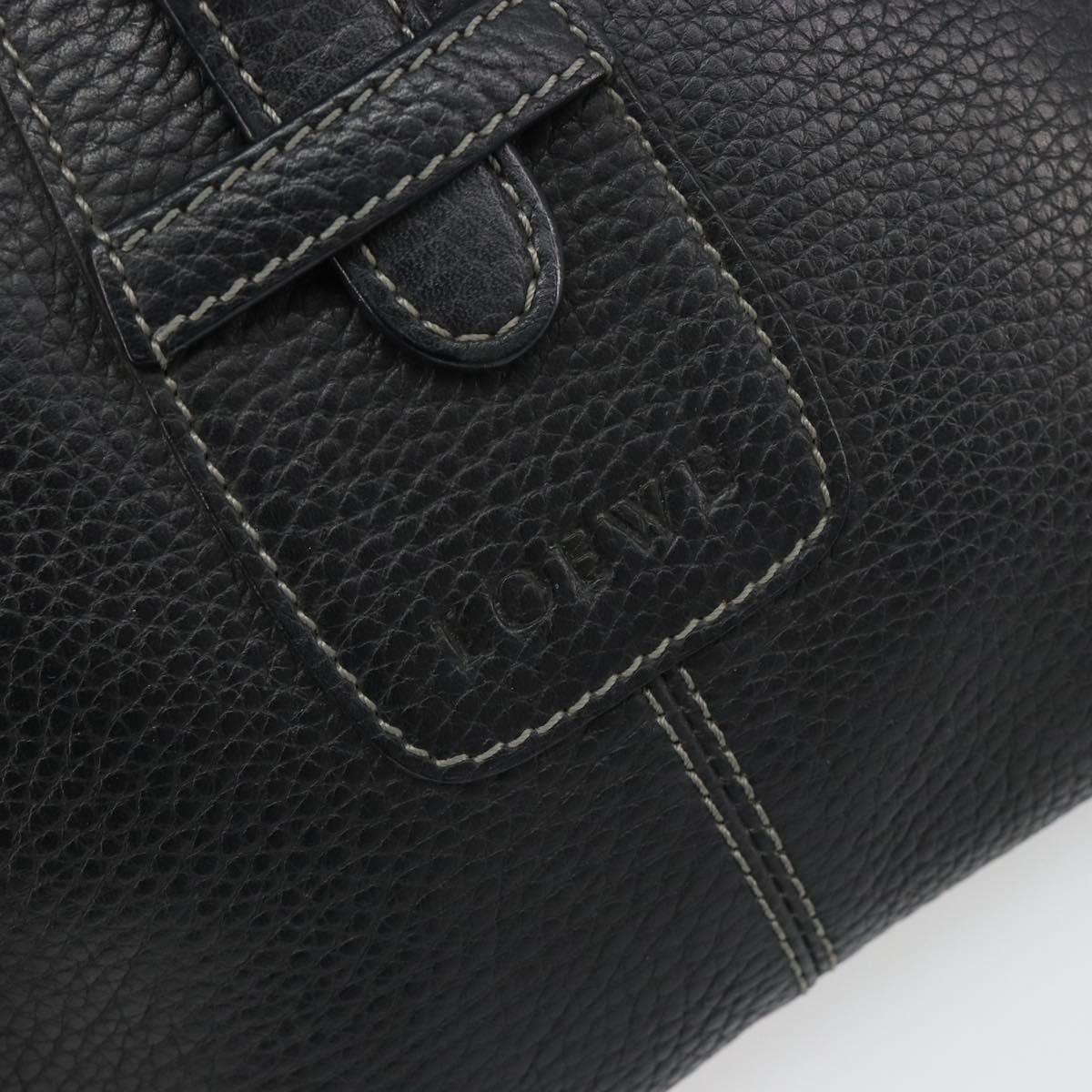 LOEWE Shoulder Bag Leather Black Silver Auth 186849A