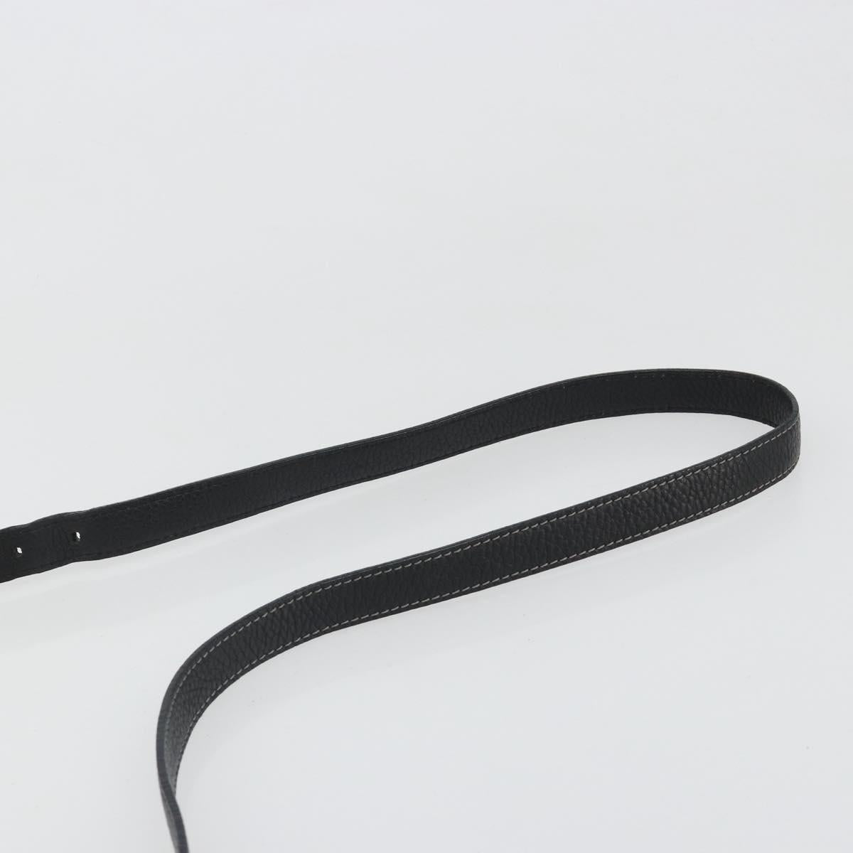 LOEWE Shoulder Bag Leather Black Silver Auth 186849A
