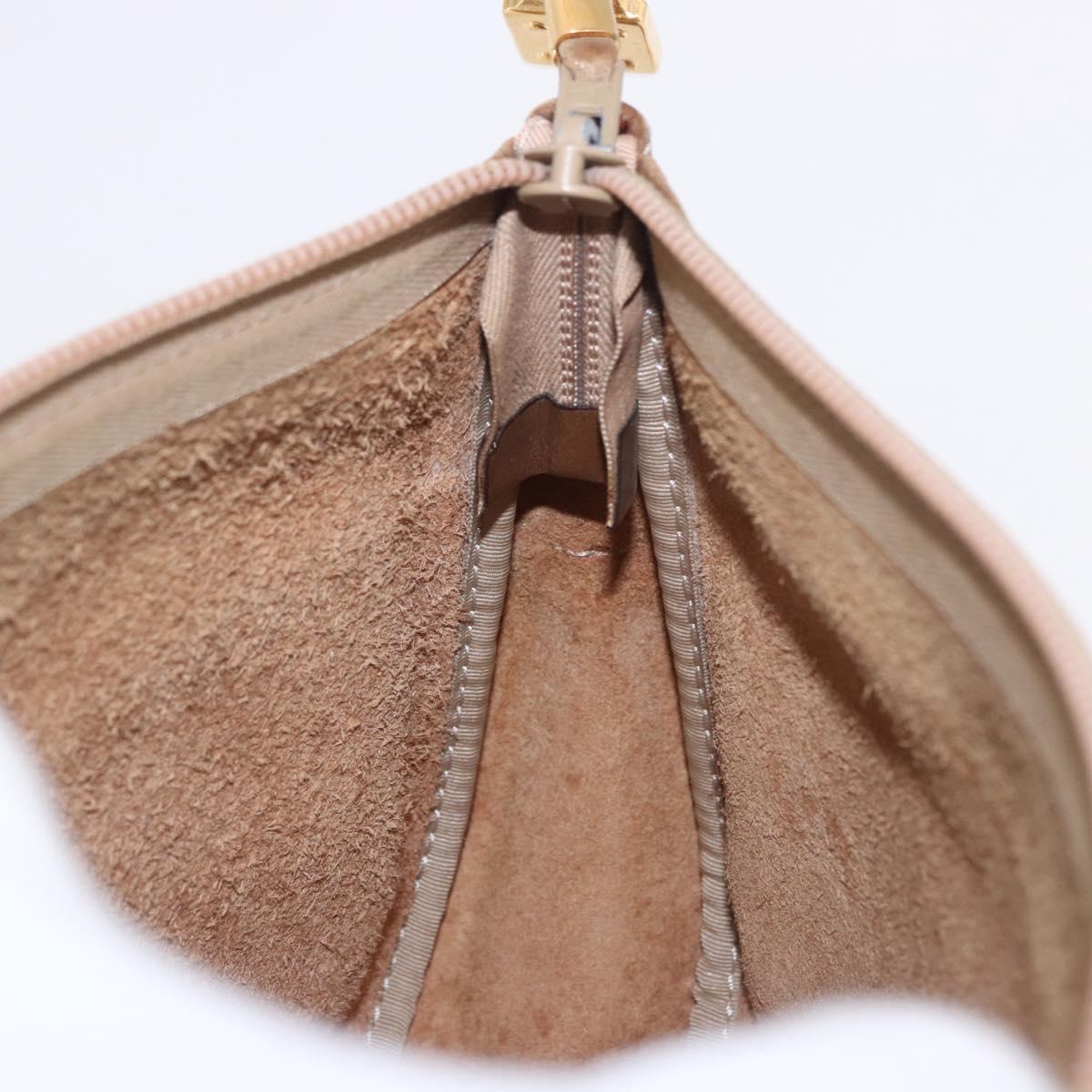LOEWE Anagram Shoulder Bag Leather Beige Gold Auth 186856