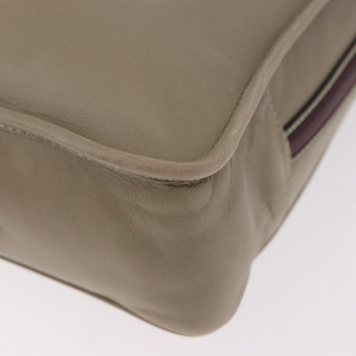 LOEWE Anagram Mya Shoulder Bag Leather Beige Gold Auth 186857A