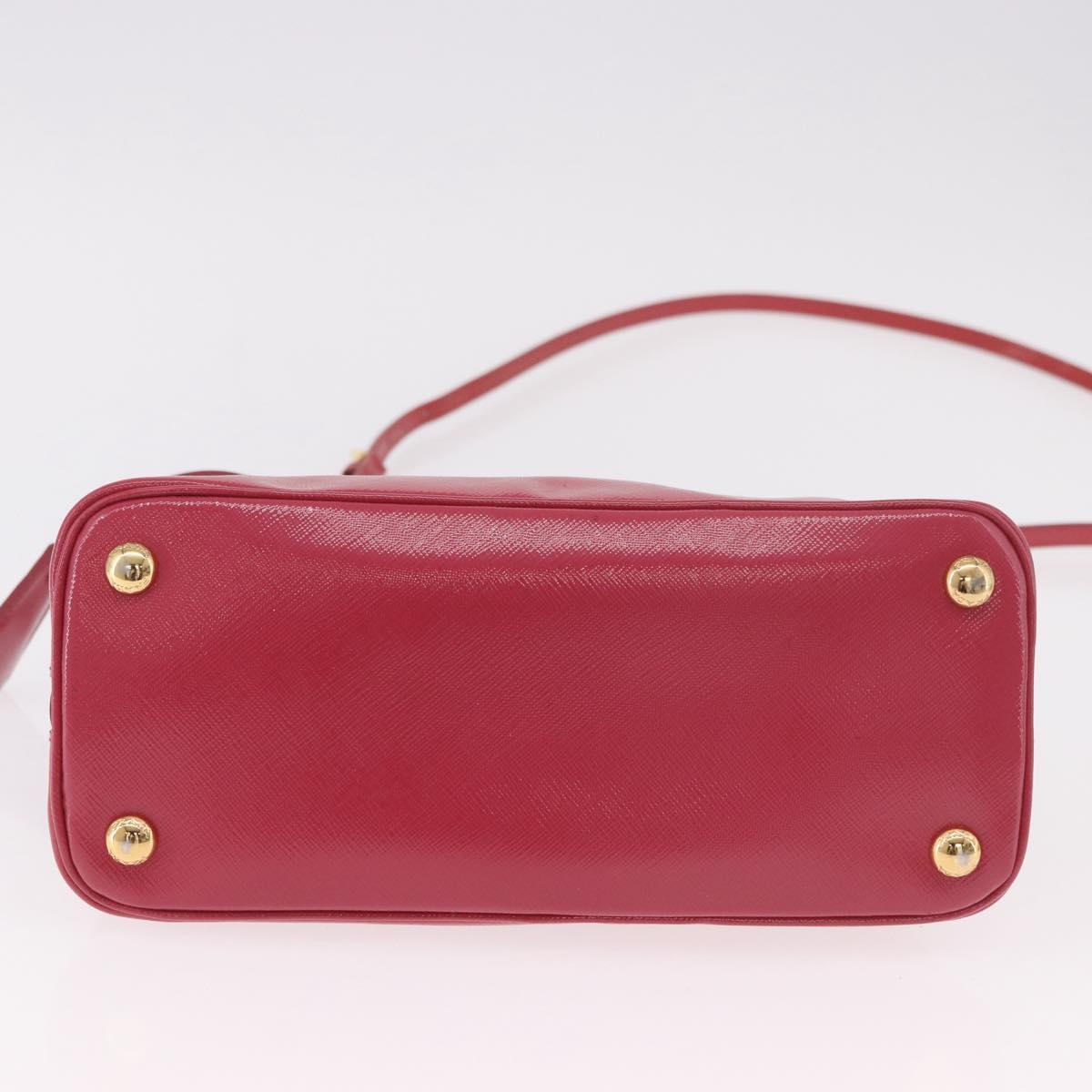 PRADA Hand Bag Saffiano Leather 2way Pink Gold Auth 186860V