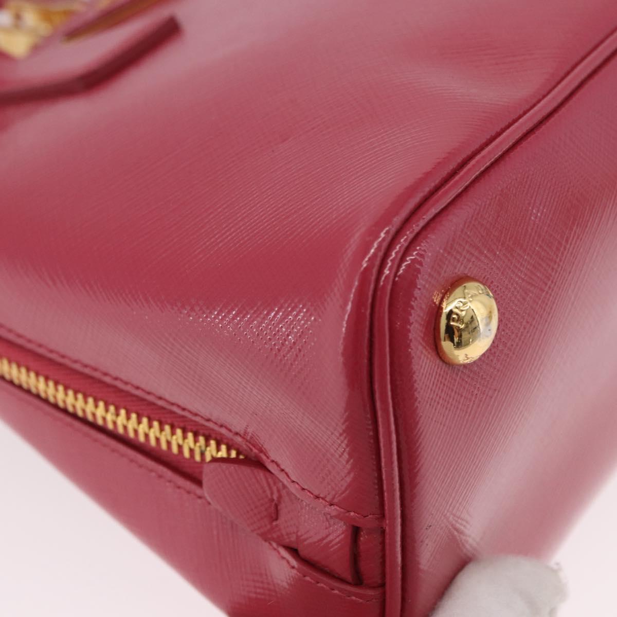 PRADA Hand Bag Saffiano Leather 2way Pink Gold Auth 186860V