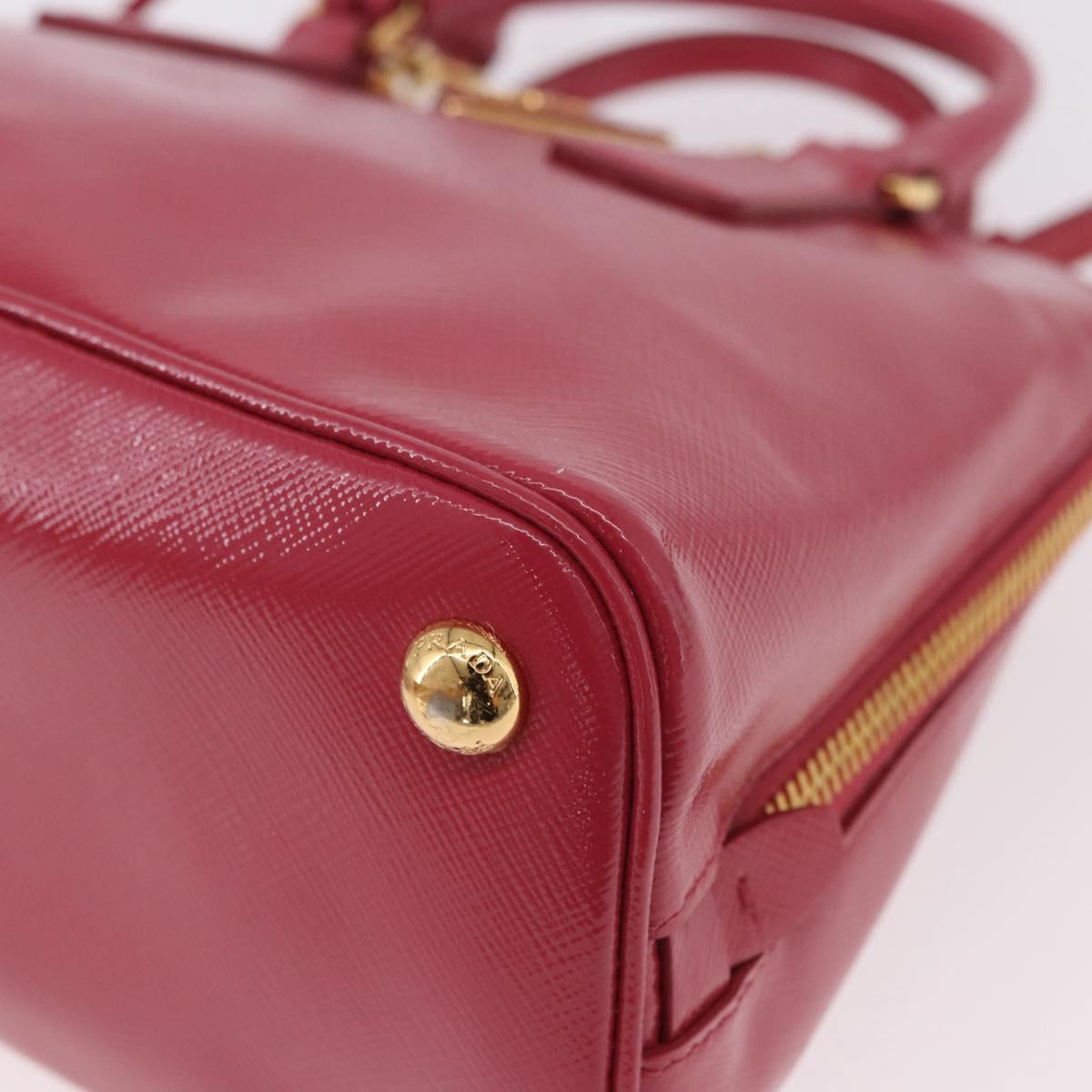 PRADA Hand Bag Saffiano Leather 2way Pink Gold Auth 186860V