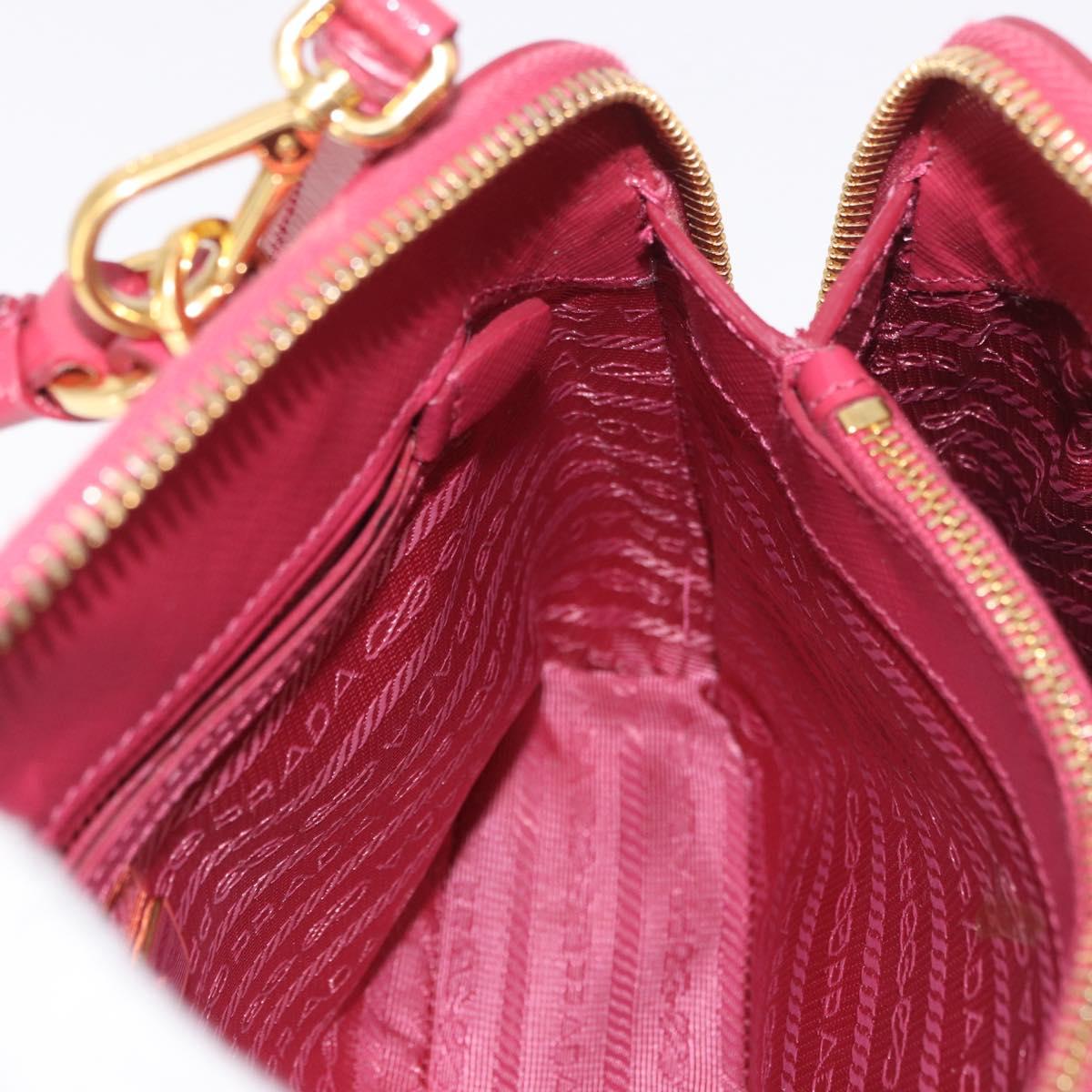 PRADA Hand Bag Saffiano Leather 2way Pink Gold Auth 186860V
