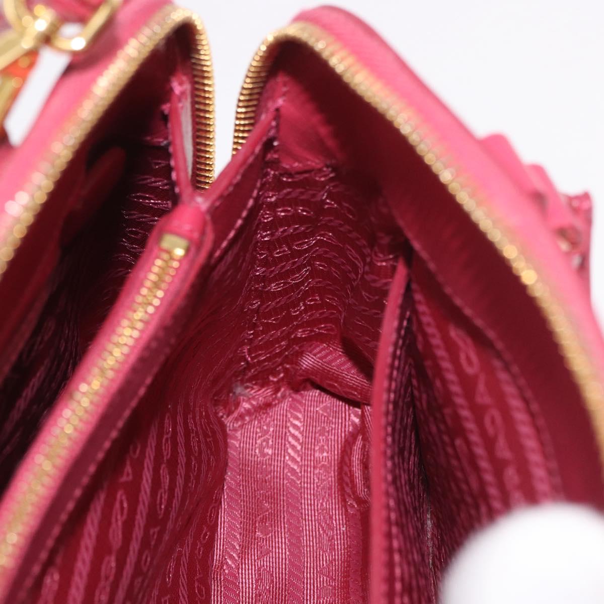 PRADA Hand Bag Saffiano Leather 2way Pink Gold Auth 186860V