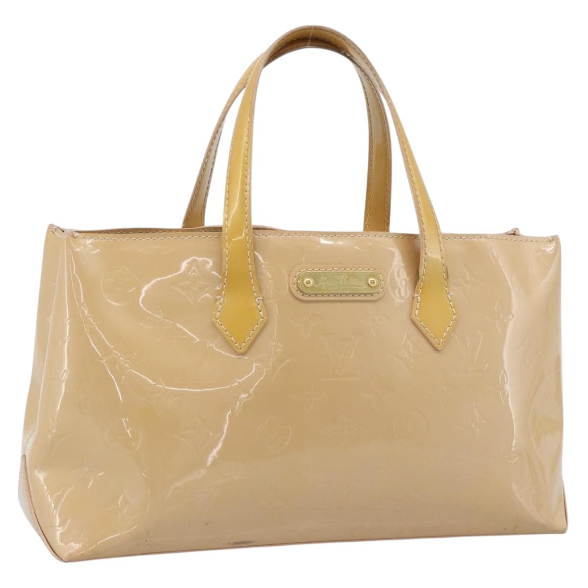 LOUIS VUITTON Monogram Vernis Wilshire PM Hand Bag Broncorail M91452 Auth 186866
