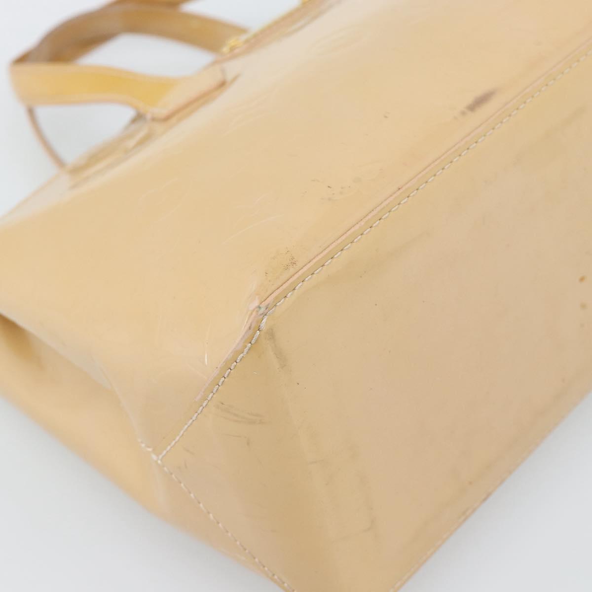 LOUIS VUITTON Monogram Vernis Wilshire PM Hand Bag Broncorail M91452 Auth 186866
