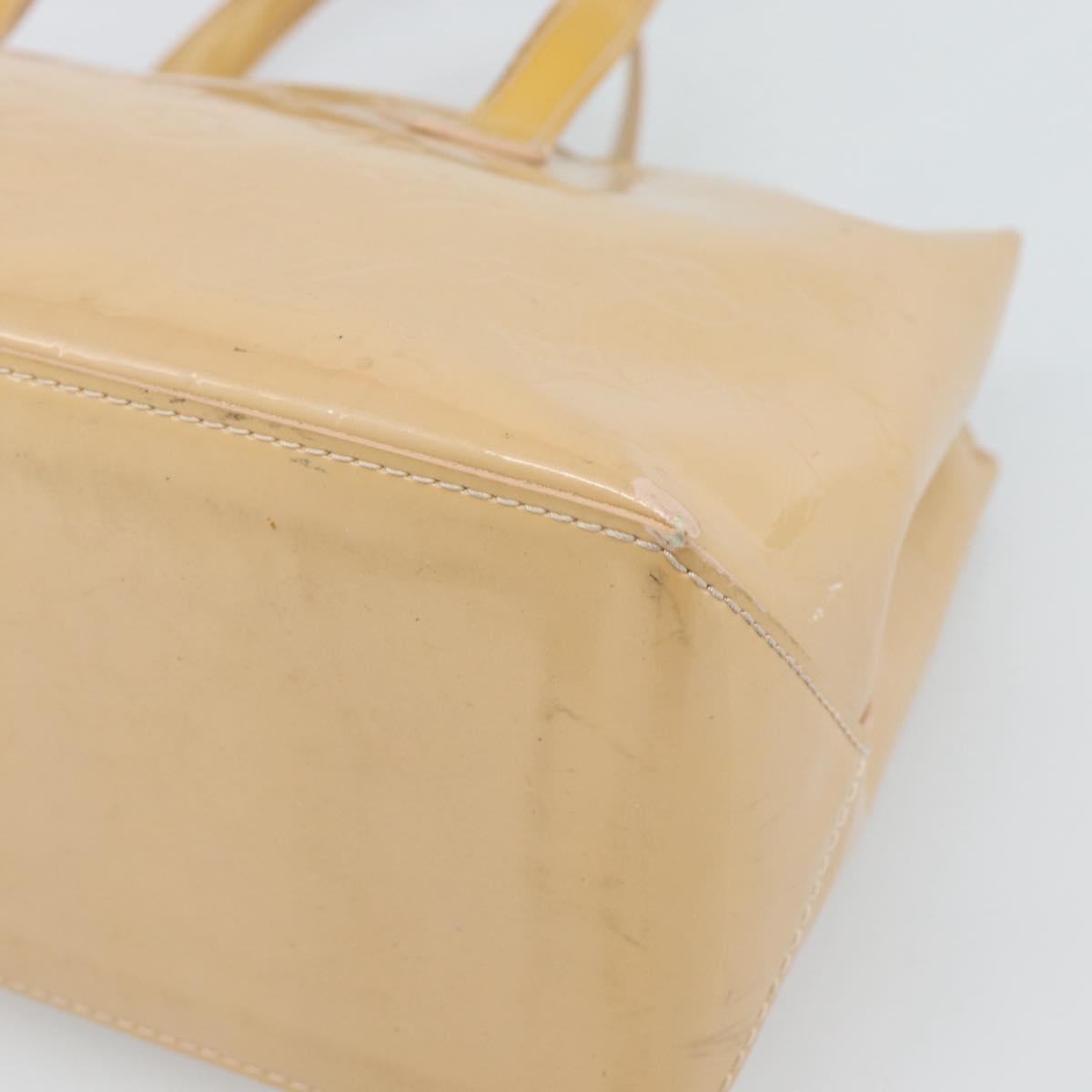 LOUIS VUITTON Monogram Vernis Wilshire PM Hand Bag Broncorail M91452 Auth 186866