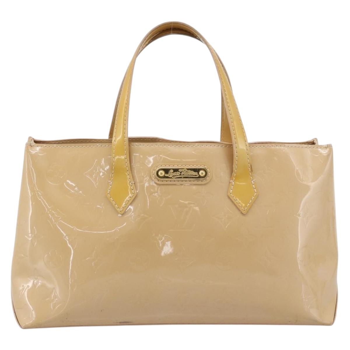 LOUIS VUITTON Monogram Vernis Wilshire PM Hand Bag Broncorail M91452 Auth 186866