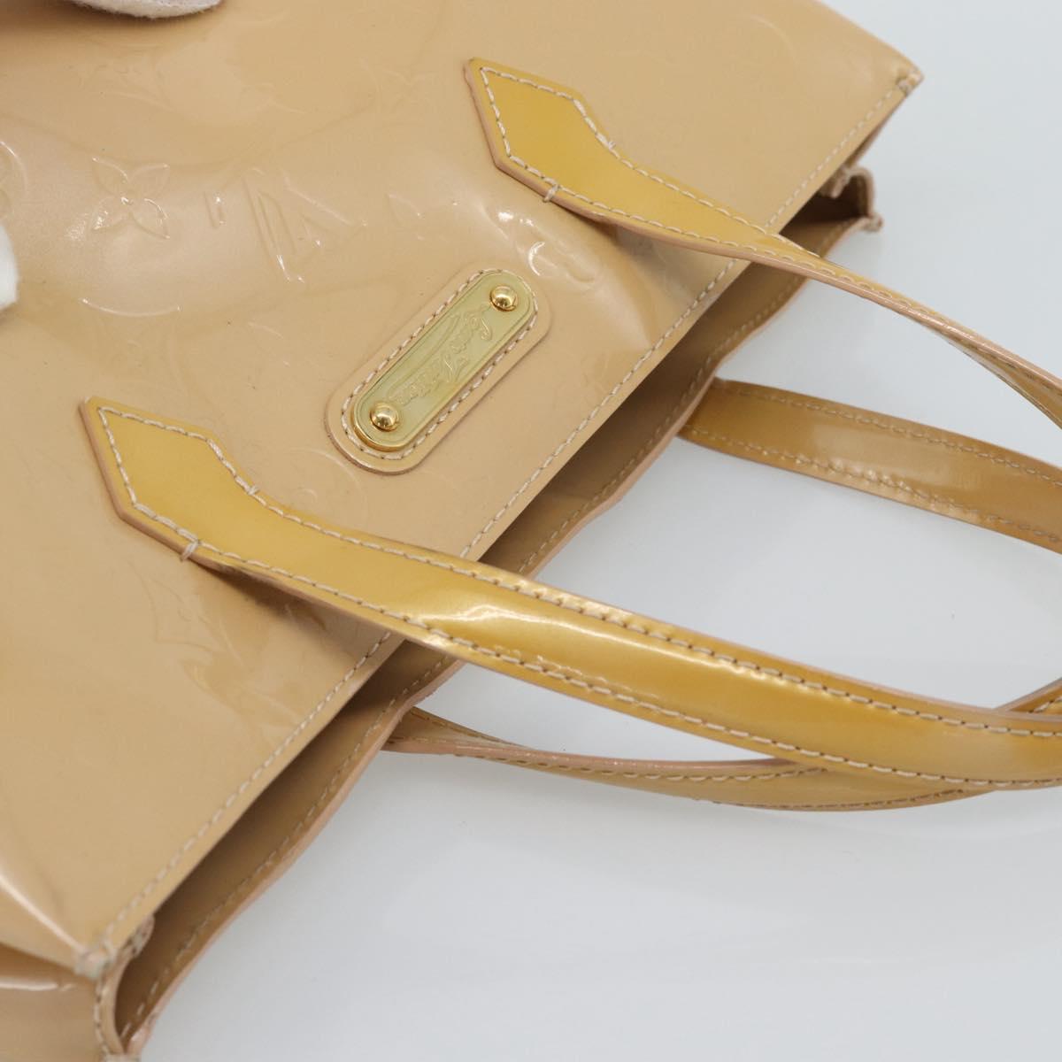 LOUIS VUITTON Monogram Vernis Wilshire PM Hand Bag Broncorail M91452 Auth 186866