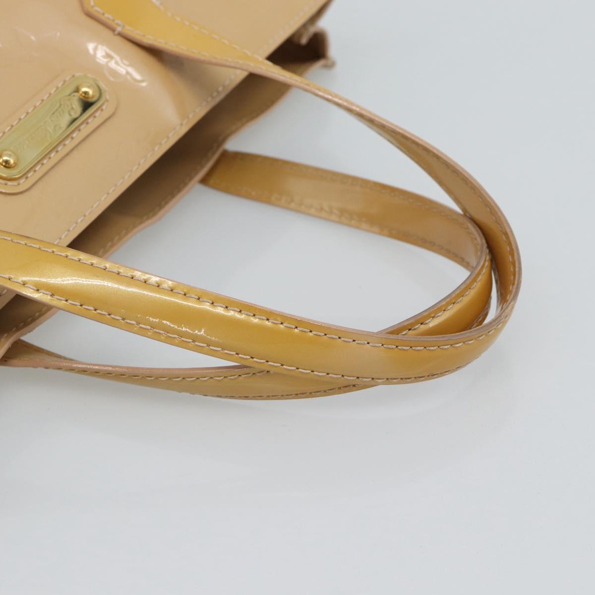 LOUIS VUITTON Monogram Vernis Wilshire PM Hand Bag Broncorail M91452 Auth 186866