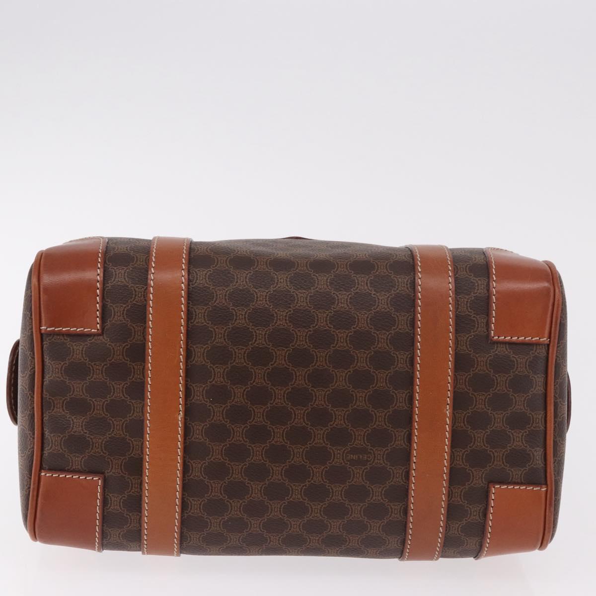 CELINE Macadam Canvas Hand Bag PVC Leather Brown Gold Auth 186868A