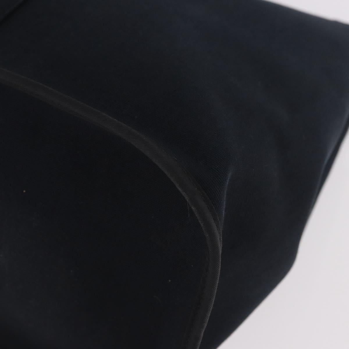 HERMES Kabak Elan PM Hand Bag Canvas 2way Black Silver Auth 186871V