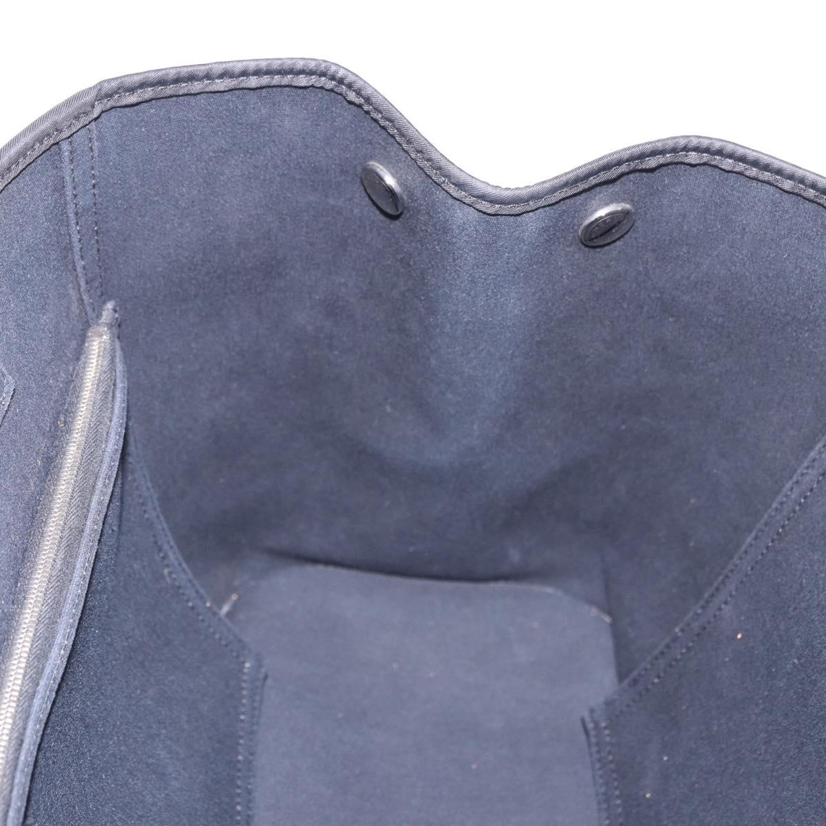 HERMES Kabak Elan PM Hand Bag Canvas 2way Black Silver Auth 186871V