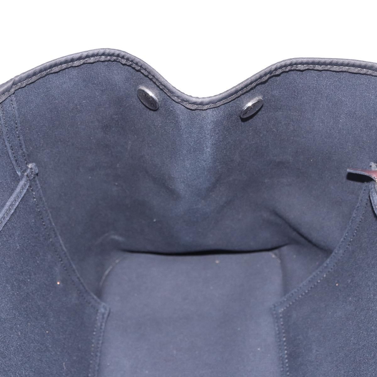 HERMES Kabak Elan PM Hand Bag Canvas 2way Black Silver Auth 186871V