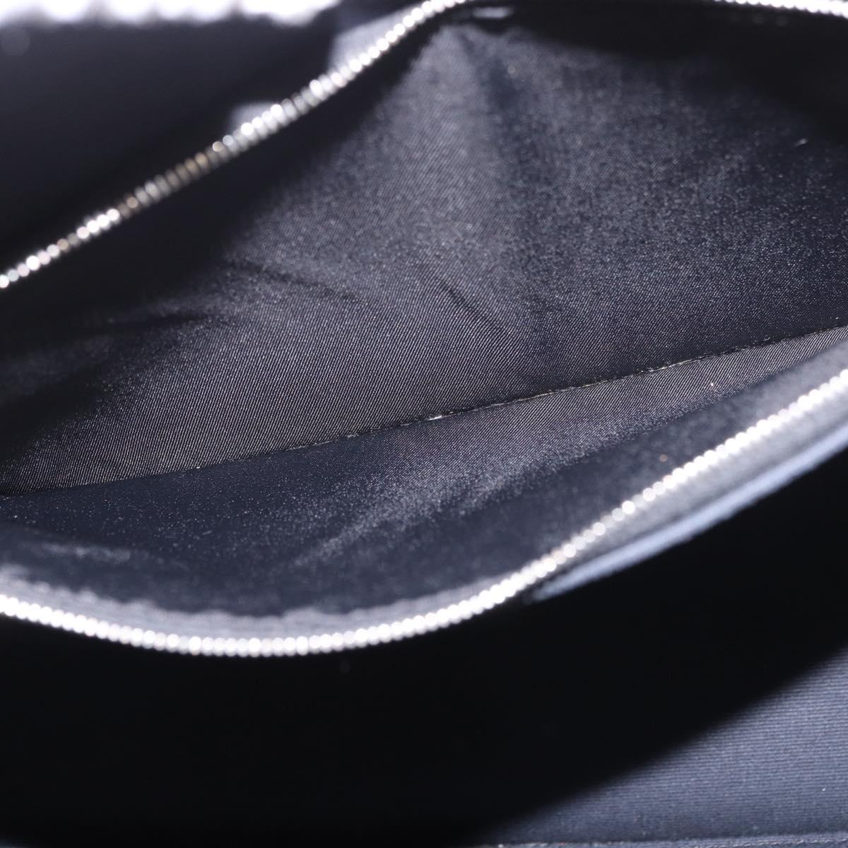 HERMES Kabak Elan PM Hand Bag Canvas 2way Black Silver Auth 186871V