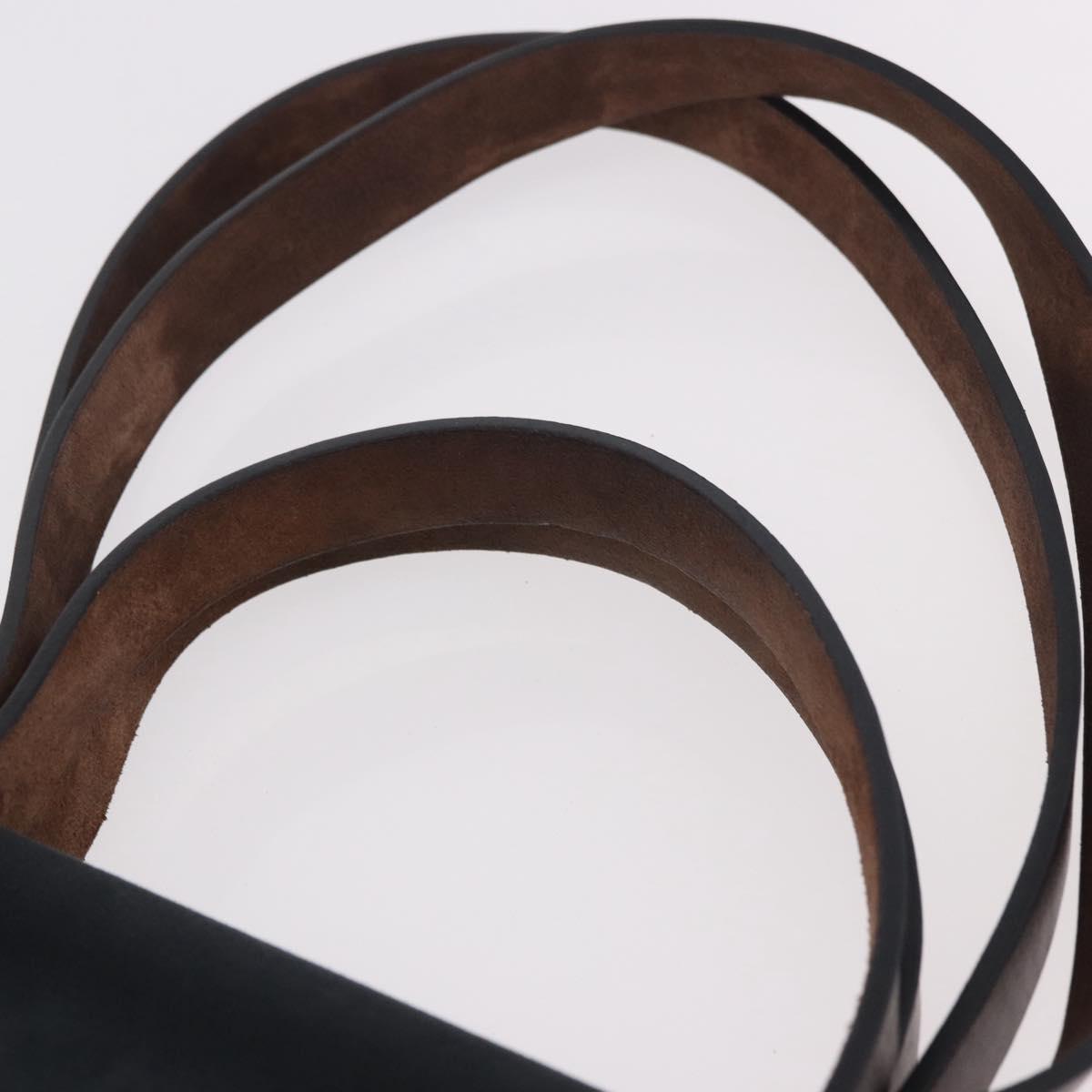 HERMES Kabak Elan PM Hand Bag Canvas 2way Black Silver Auth 186871V