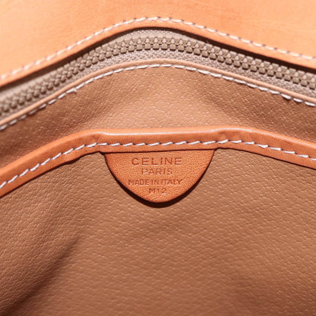 CELINE Macadam Canvas Hand Bag PVC Beige Gold Auth 186876