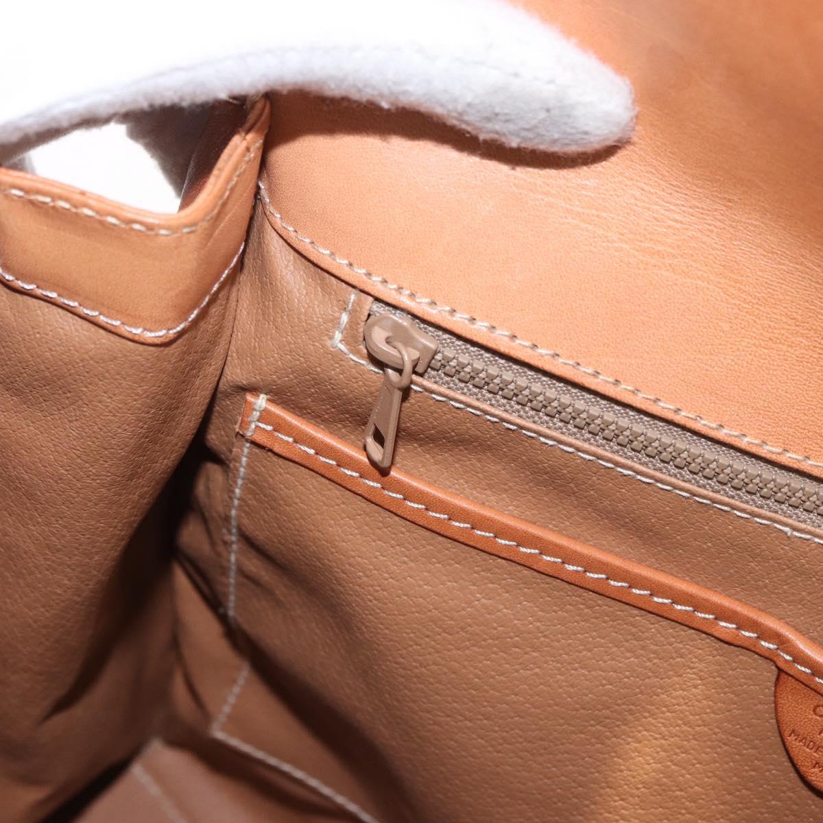 CELINE Macadam Canvas Hand Bag PVC Beige Gold Auth 186876