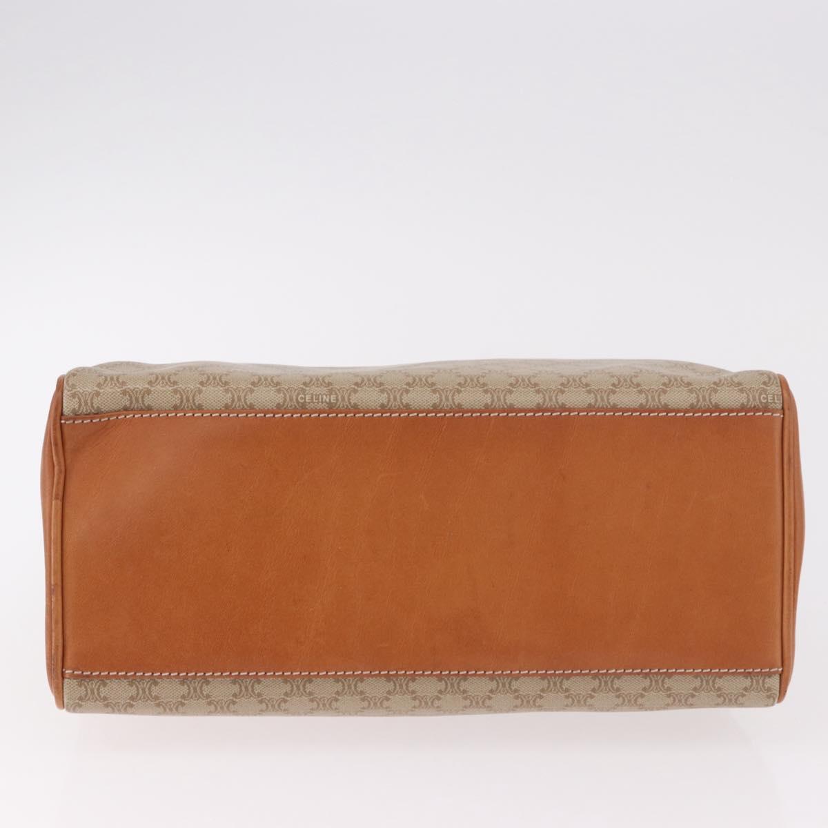 CELINE Macadam Canvas Hand Bag PVC Beige Gold Auth 186876