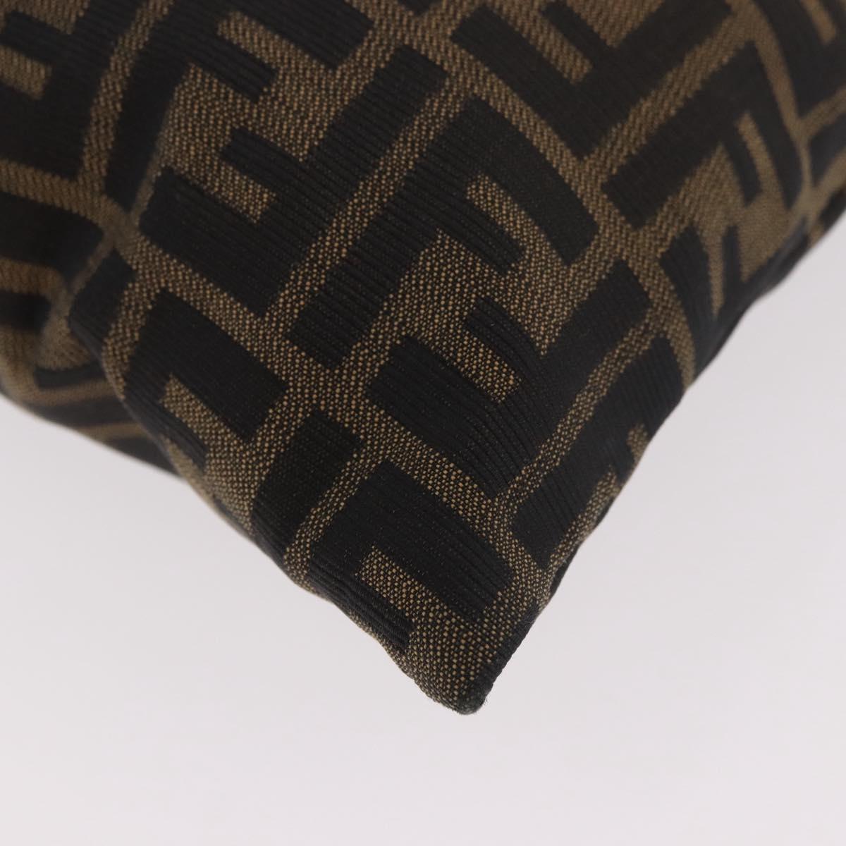 FENDI Zucca Canvas Hand Bag Black Brown Auth 186884