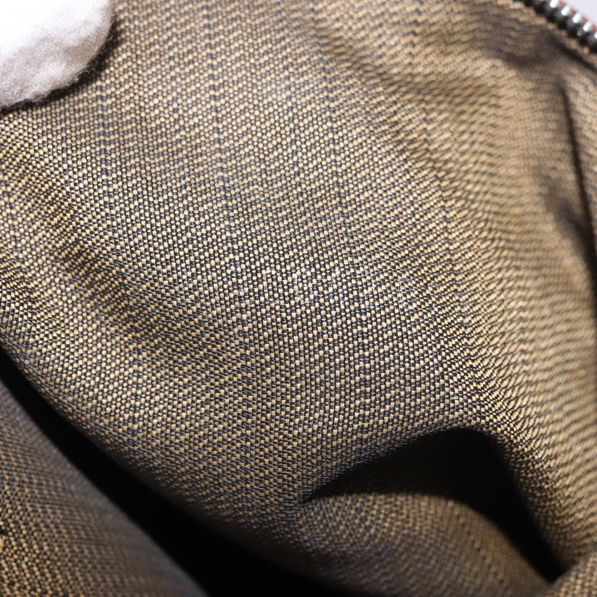 FENDI Zucca Canvas Hand Bag Black Brown Auth 186884