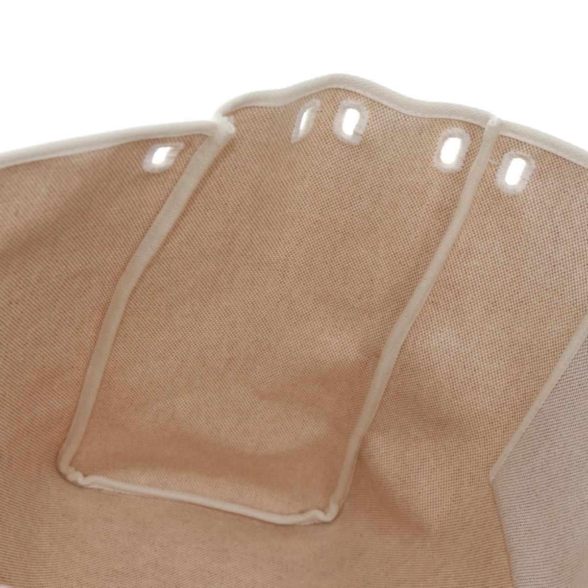 HERMES Her Bag Tote Bag Canvas Beige Brown Auth 186943V