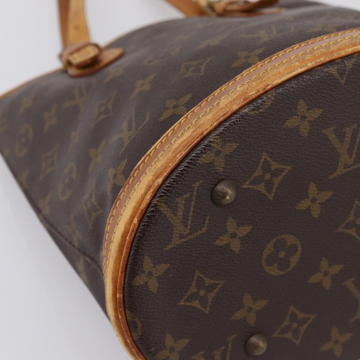 LOUIS VUITTON Monogram Bucket PM Shoulder Bag M42238 LV Auth 186954