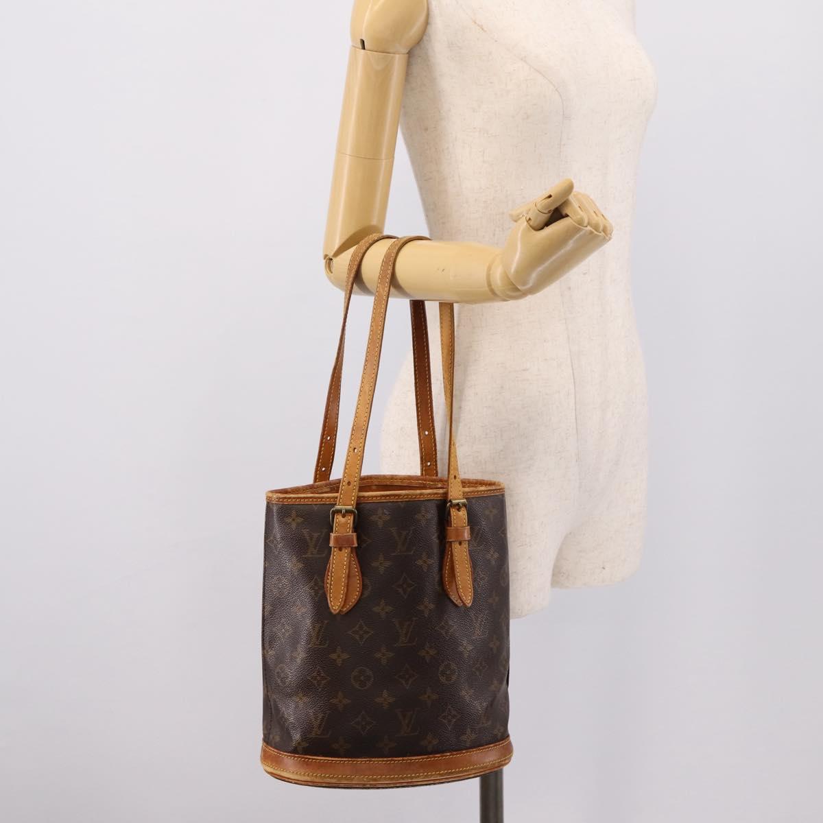 LOUIS VUITTON Monogram Bucket PM Shoulder Bag M42238 LV Auth 186954