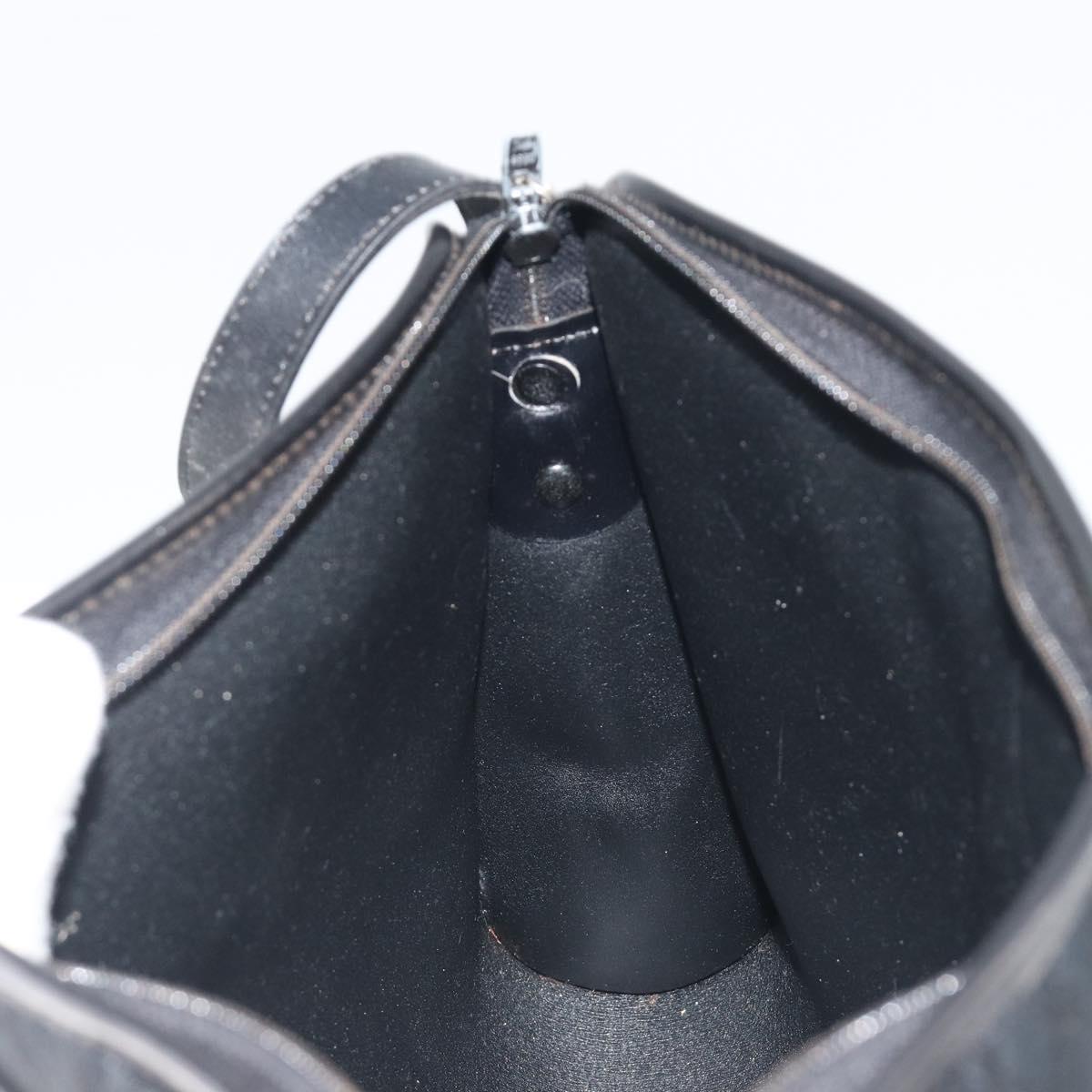 Christian Dior Trotter Canvas Shoulder Bag Black Gold Auth 186956