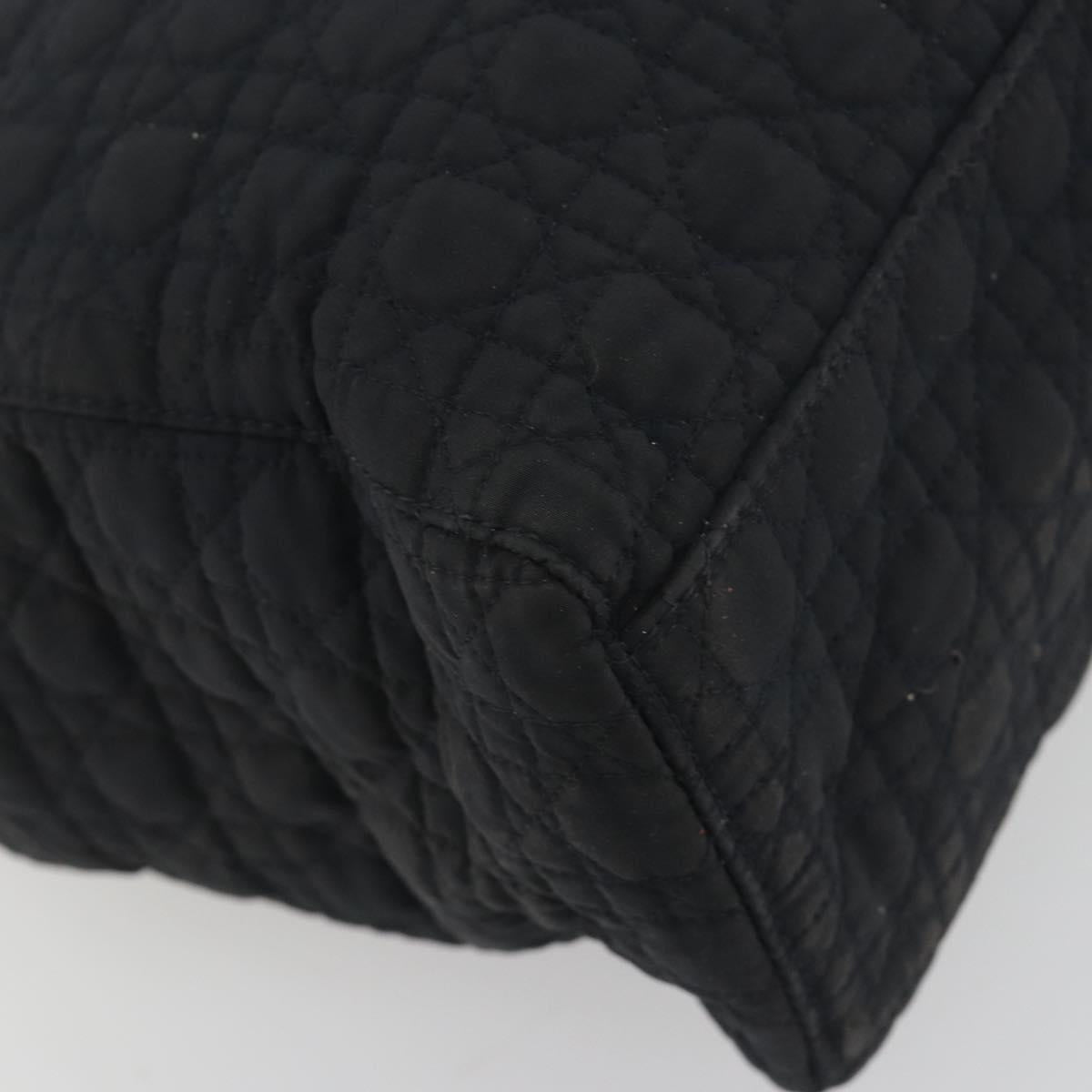 Christian Dior Canage Hand Bag Canvas Black Gold Auth 186960