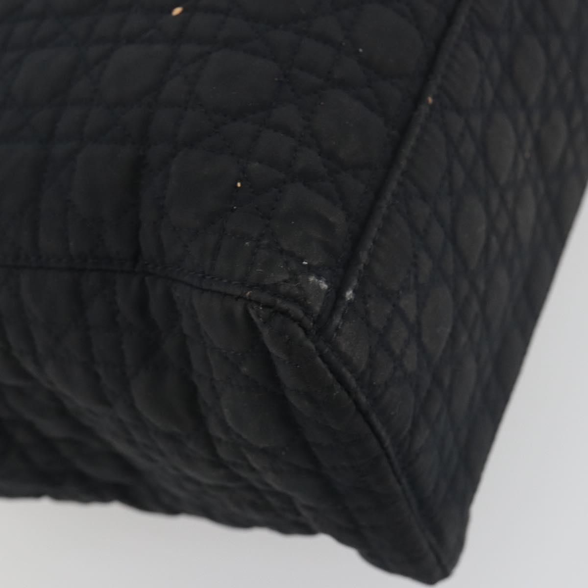 Christian Dior Canage Hand Bag Canvas Black Gold Auth 186960