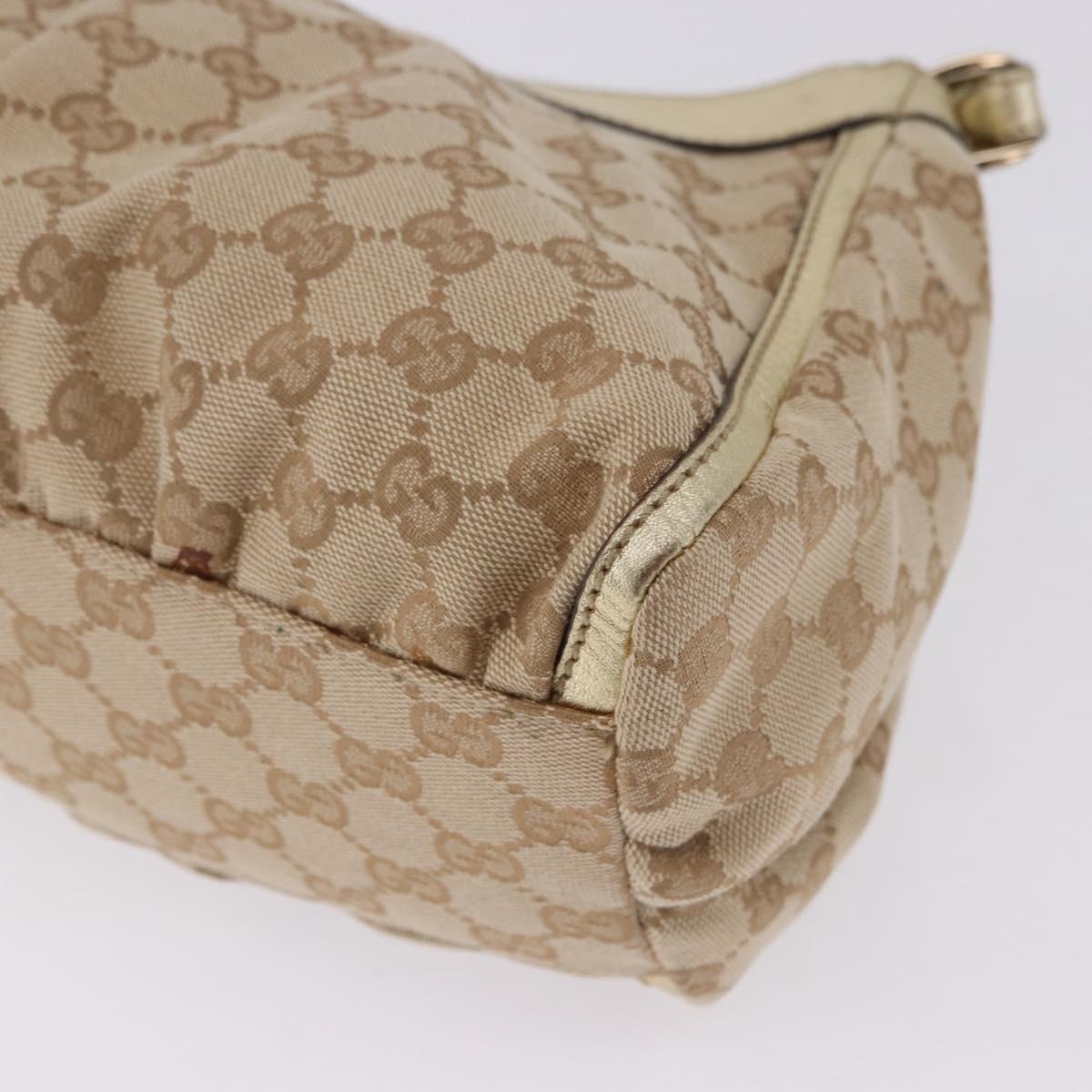 GUCCI GG Canvas Hand Bag Beige Gold 190525 Auth 186971V