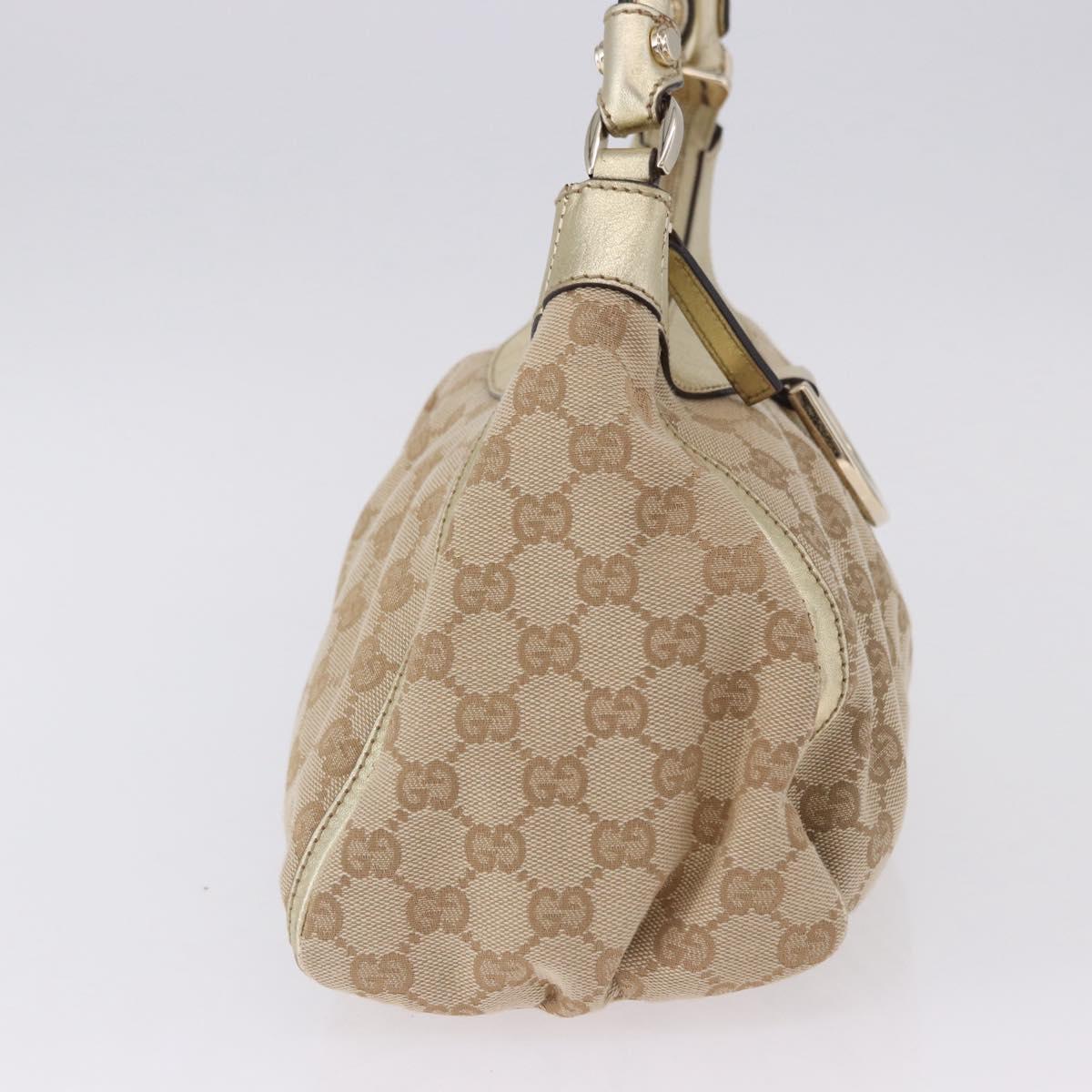 GUCCI GG Canvas Hand Bag Beige Gold 190525 Auth 186971V