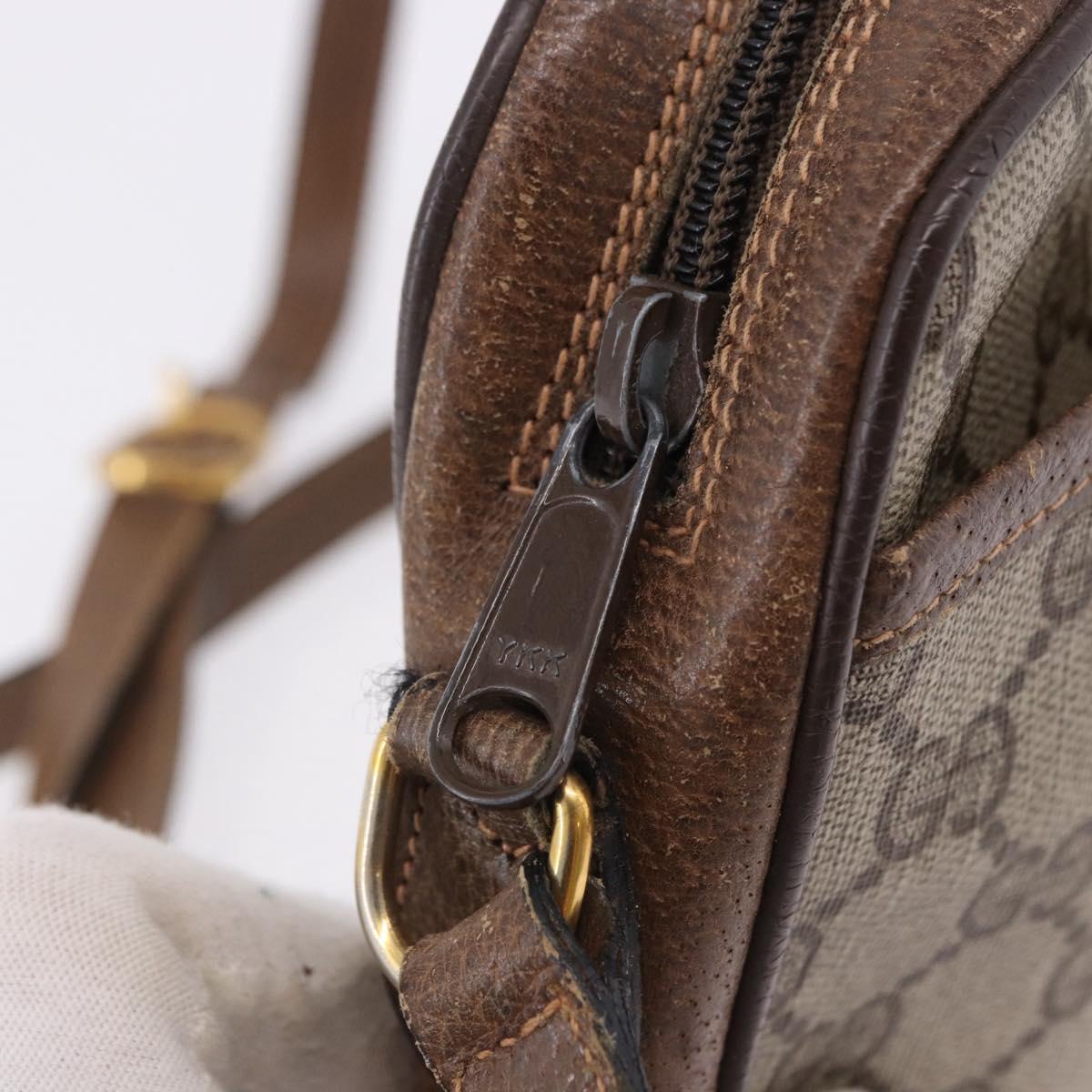 GUCCI GG Supreme Web Sherry Line Bag PVC Beige Gold 89 02 055 Auth 186975