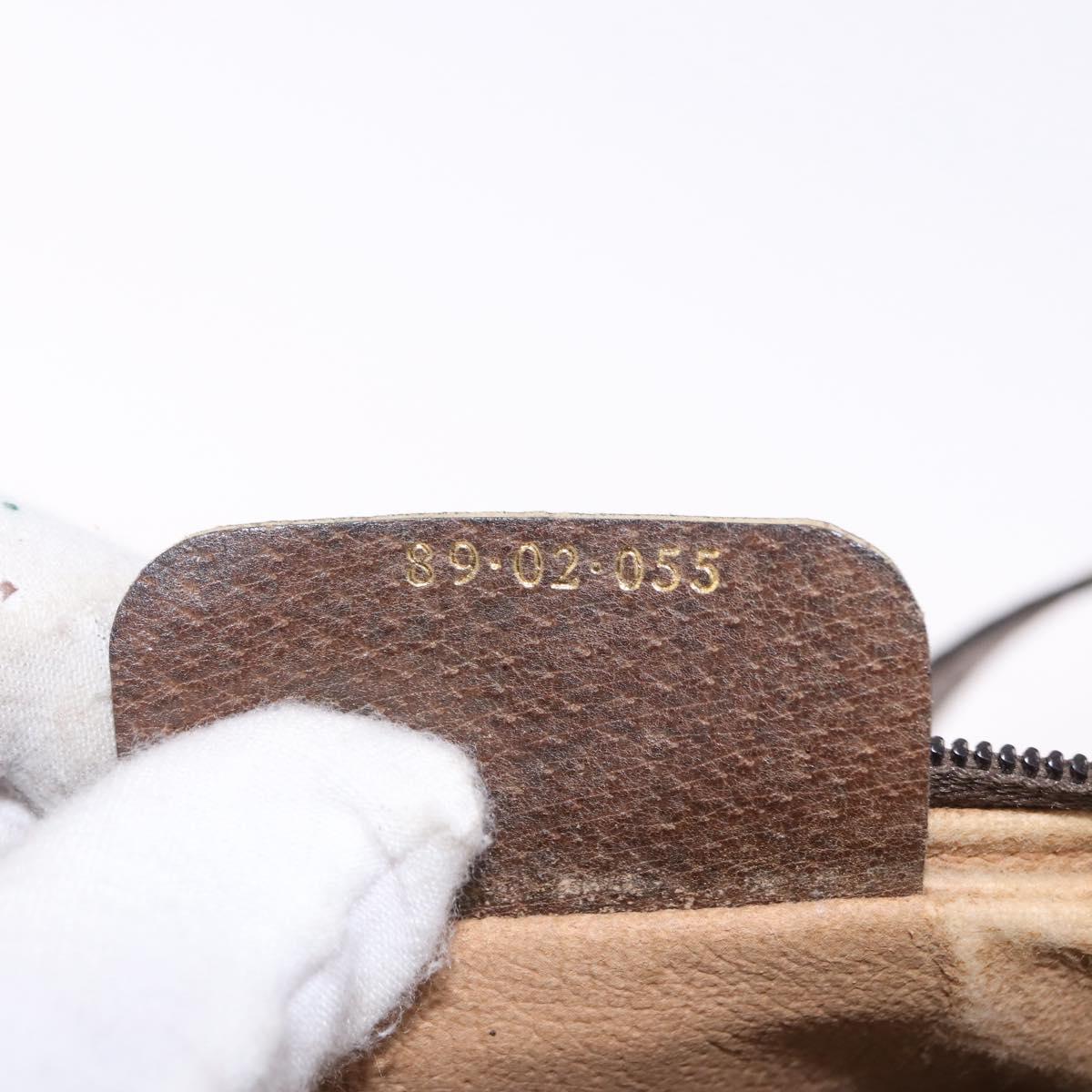 GUCCI GG Supreme Web Sherry Line Bag PVC Beige Gold 89 02 055 Auth 186975
