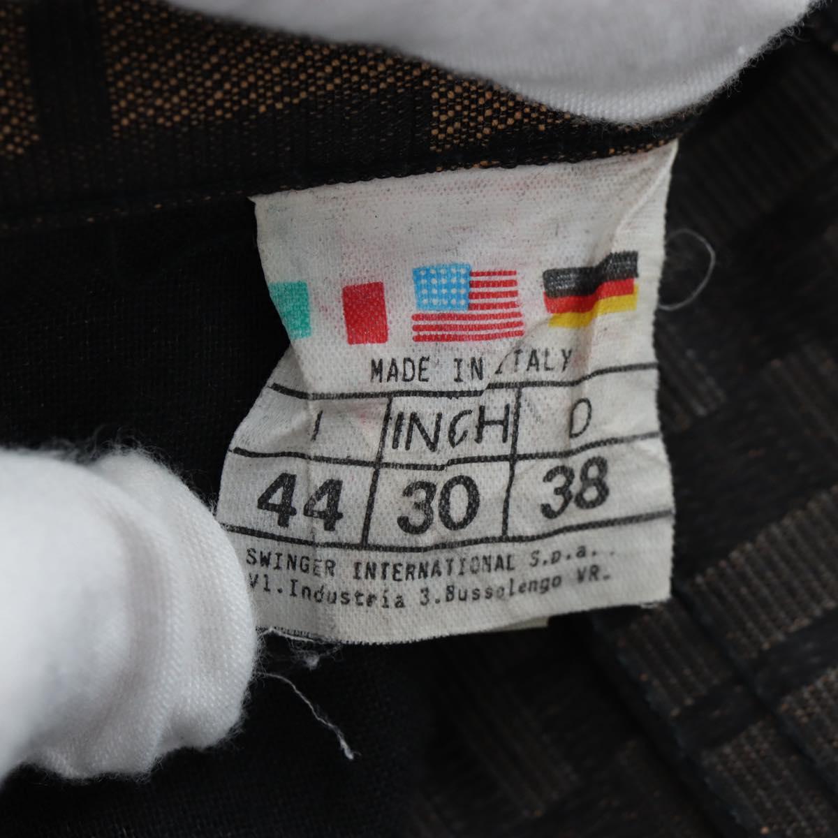 FENDI Zucca Canvas Pants XO Black Brown Auth 186981A