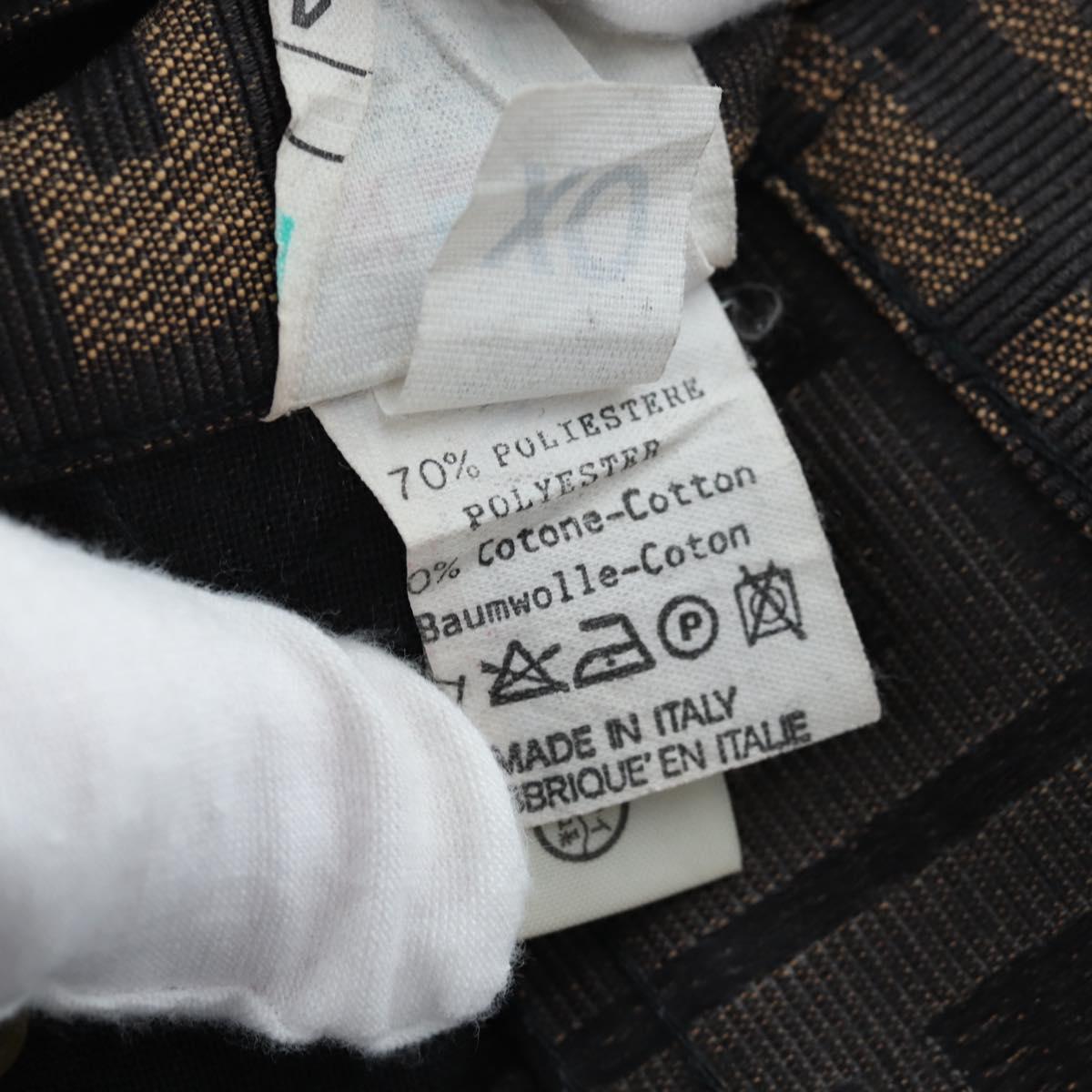 FENDI Zucca Canvas Pants XO Black Brown Auth 186981A